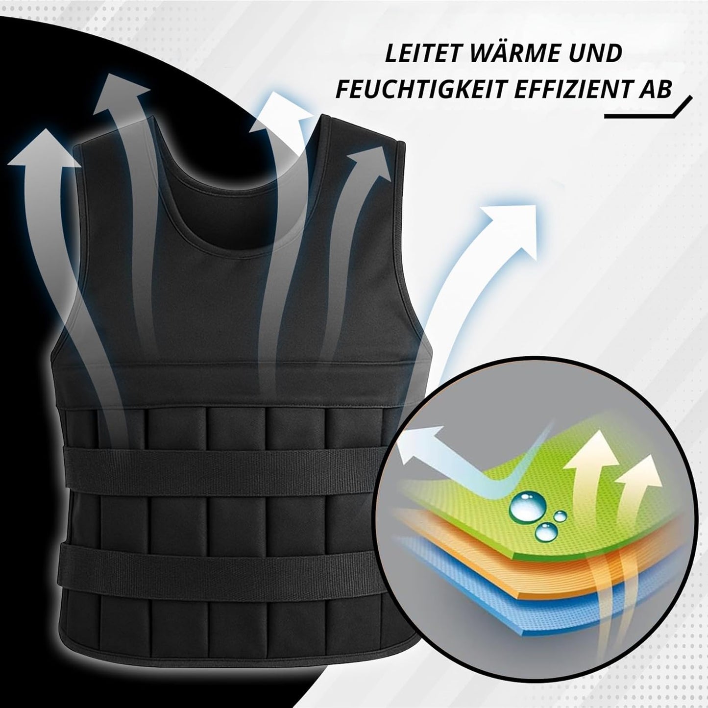 Gewichtsweste für Krafttraining, 20 Kilogramm