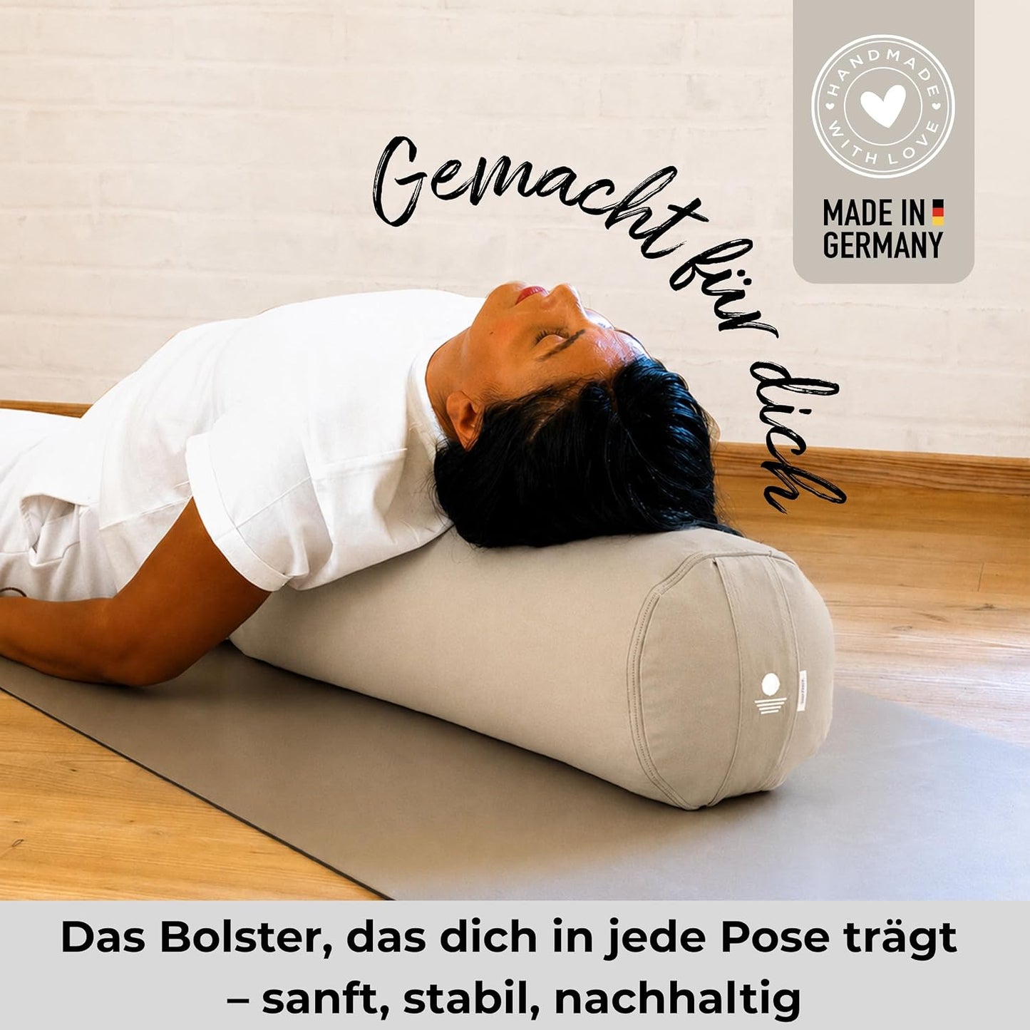 Yoga Bolster, Cashmere Beige Large