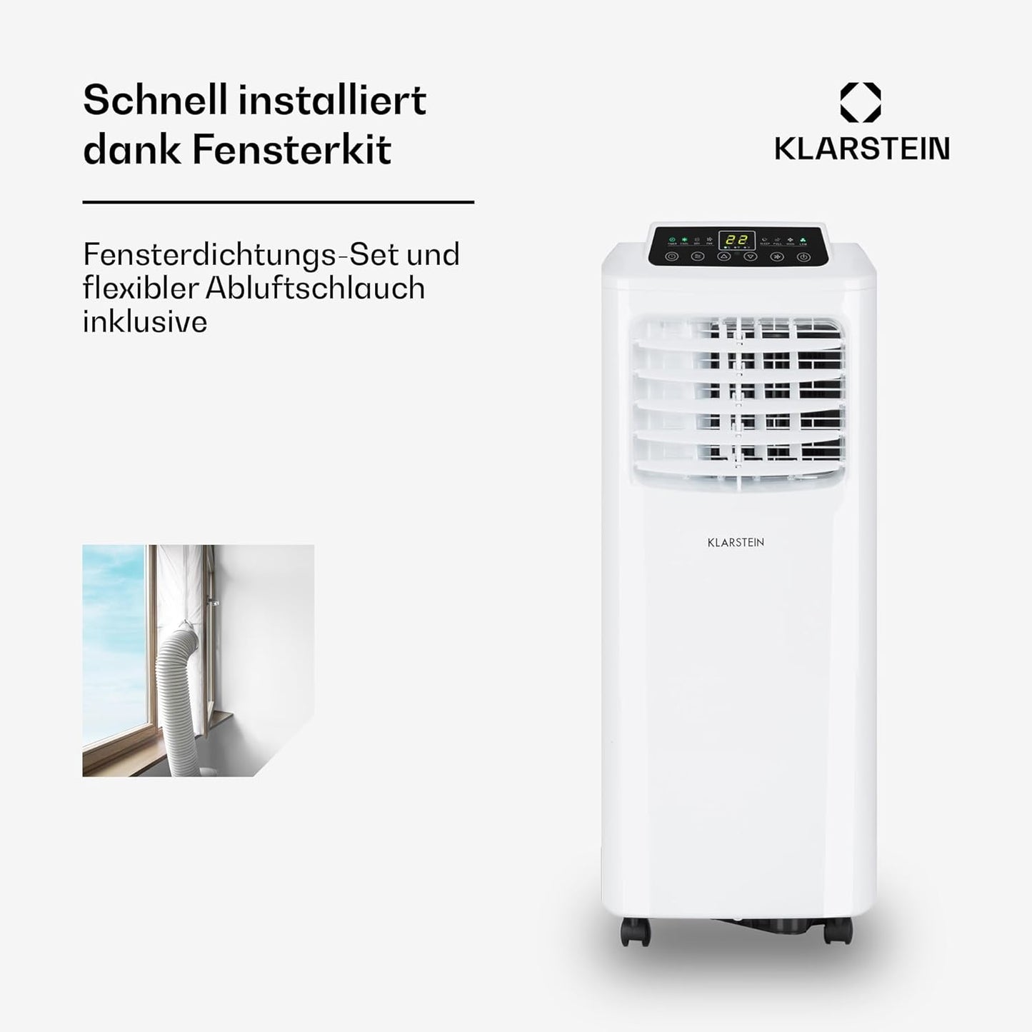 Mobile Klimaanlage mit App-Steuerung (3-in-1), Weiß Smart - 9000BTU