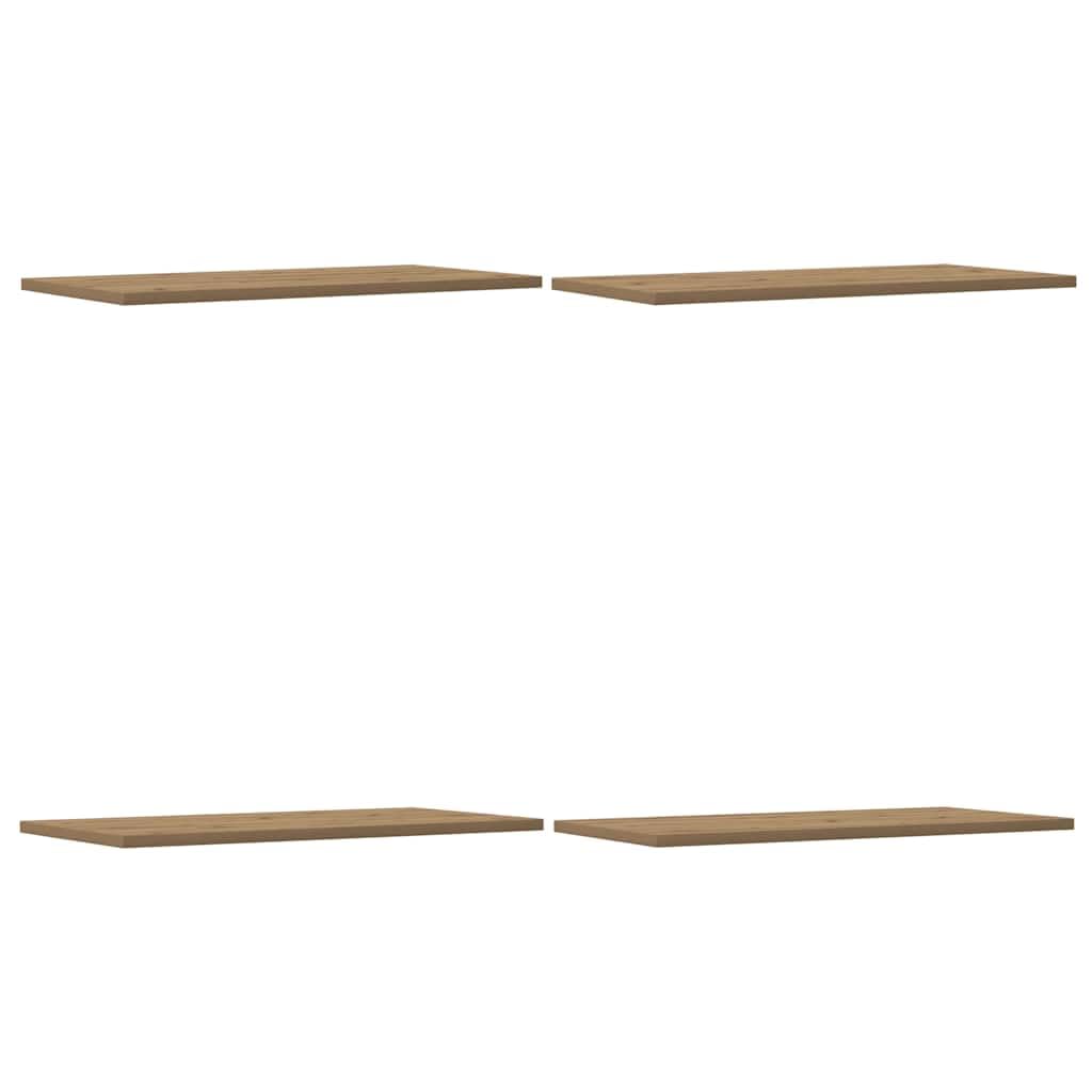 Wandregale Set (4 Stück, Holzwerkstoff), 60 x 30 x 1.5 cm Eiche Handwerklich