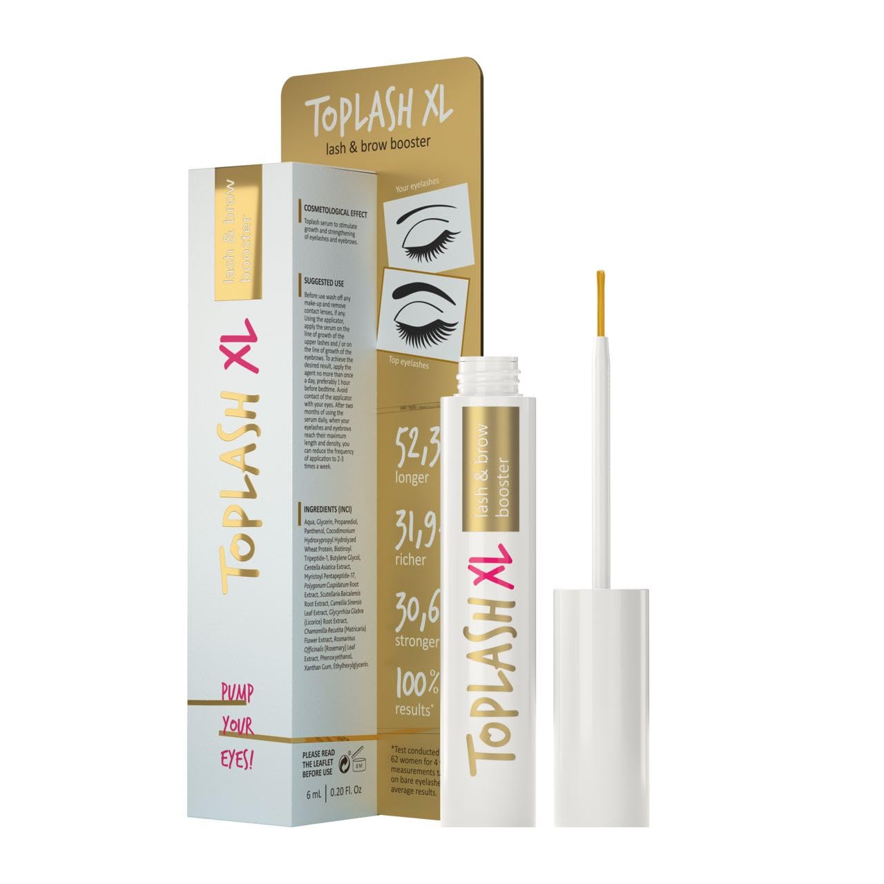 Wimpern- und Augenbrauen Wachstumsserum, Gold (6Ml)