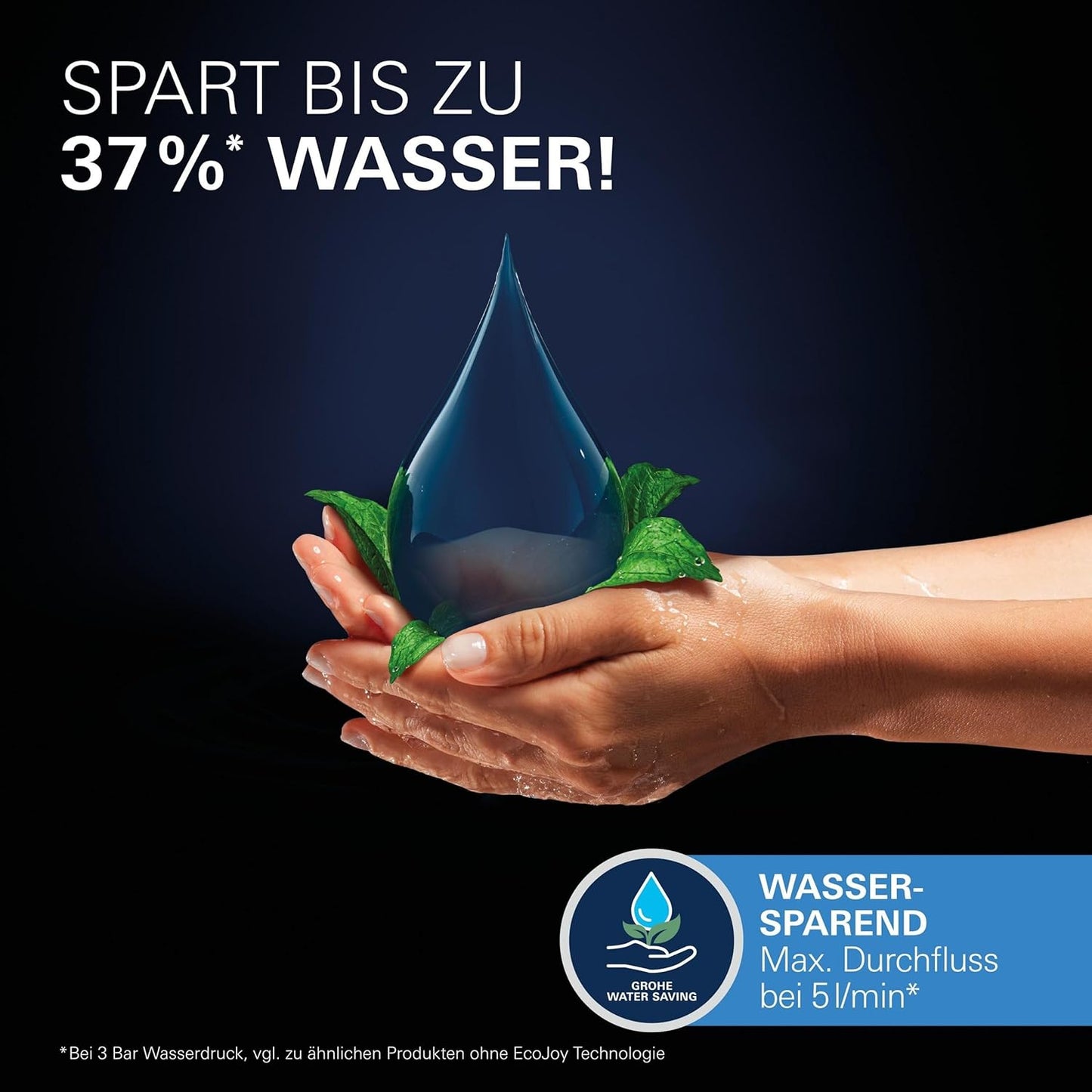 Essence - Einhand-Waschtischarmatur, Wasser- & energiesparend|Push-Open Ablauf