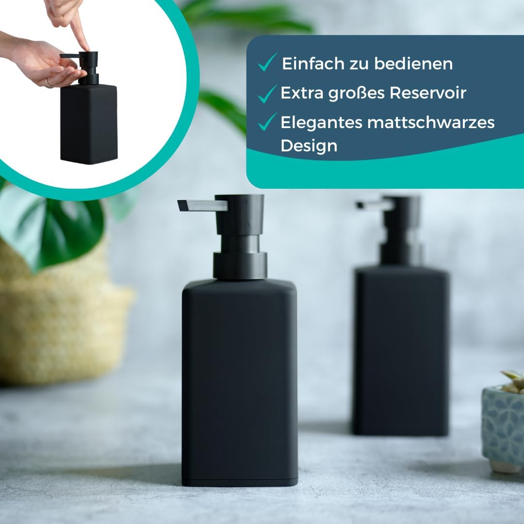 Seifenspender für Küche & Bad, Schwarz Modern