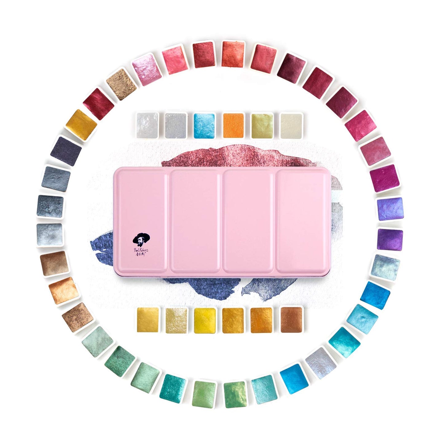 Aquarellfarben-Set Perlglanz, 48 Glitzerfarben, 48 Glitzerfarben