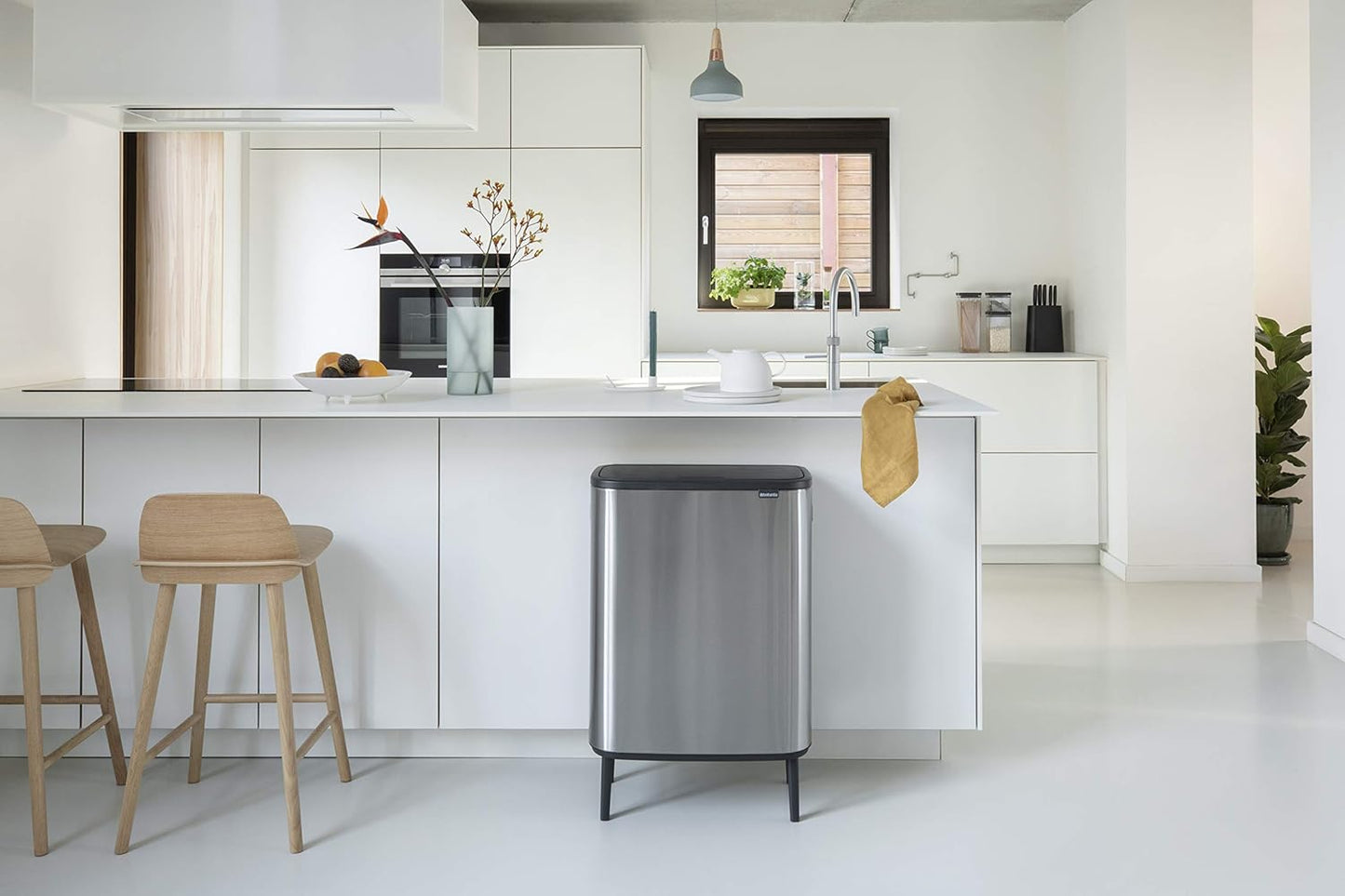 Bo Waste Bin, 2 Inneneimer (2 x 30L) Matt Steel Fingerprint Proof