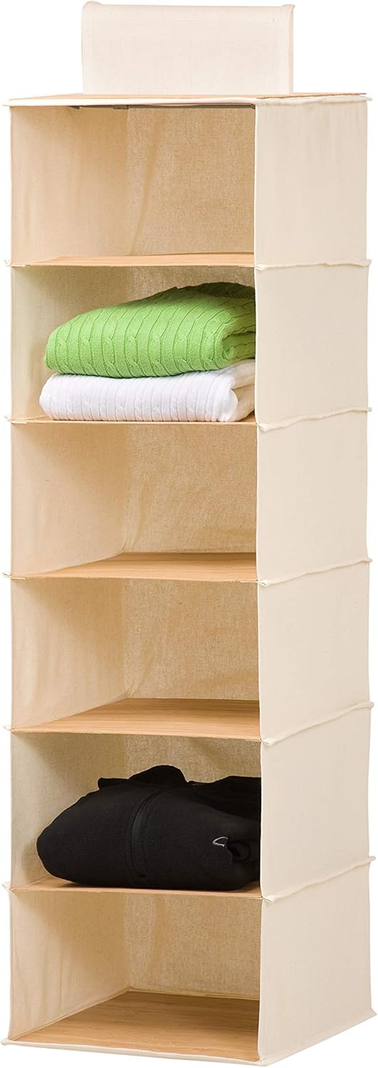 Hänge-Organizer mit 6 Fächern, Hanging Closet Organizer Bamboo
