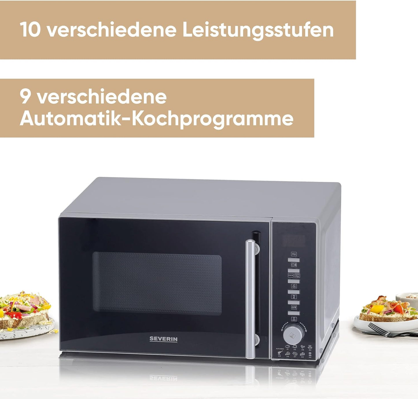 3-in-1 Mikrowelle MW 7773 mit Grill und Heissluftfunktion, 20L, Grill- und Heissluftfunktion