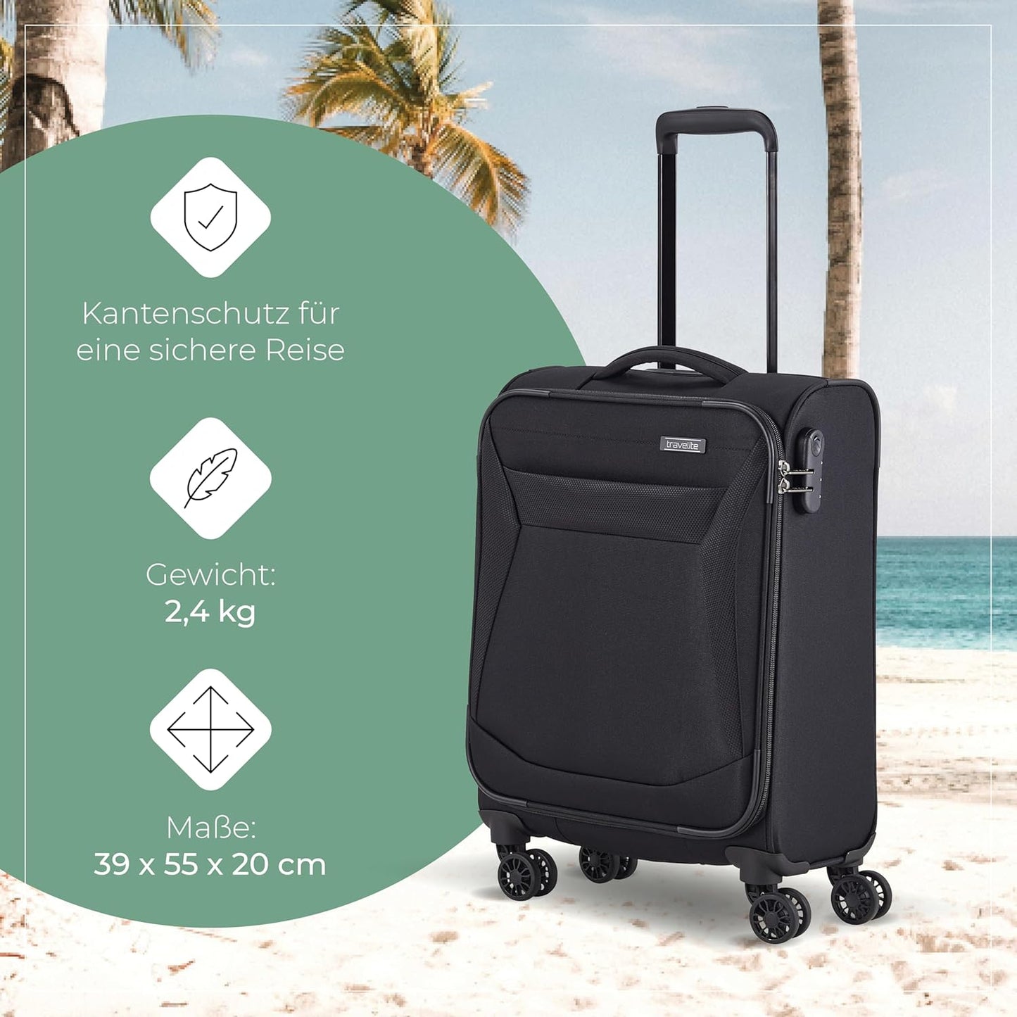 Handgepäck, Trolley Handgepäck (55 cm) Schwarz