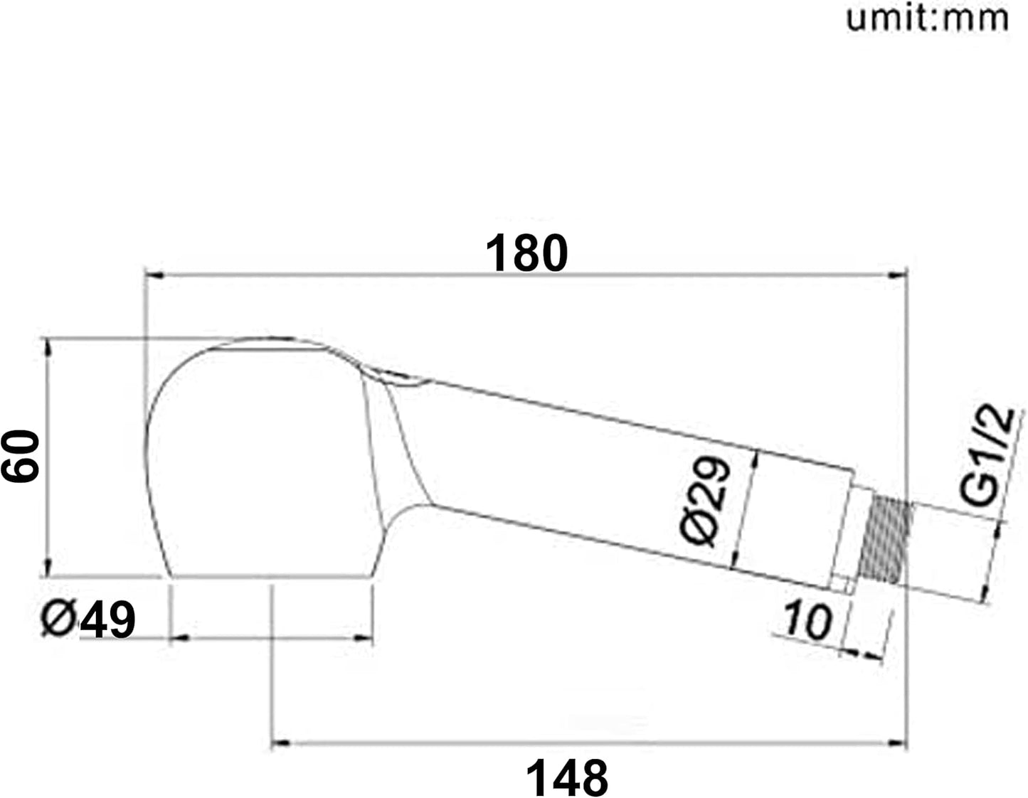 Geschirrbrause-Ersatzkopf mit 2 Strahlarten, Chrom