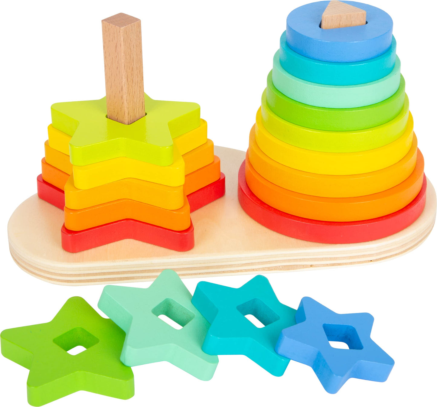 Steckspiel Regenbogen für Kleinkinder ab 12 Monaten, Steck-und Stapelspiel