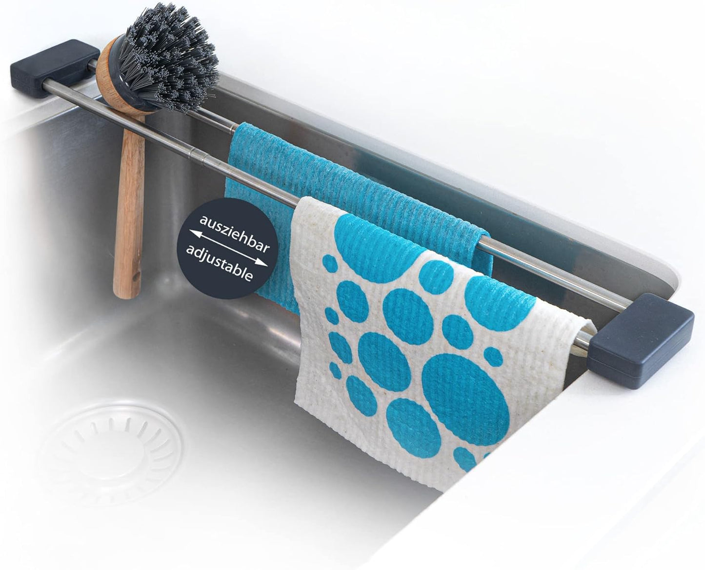 Multifunktionaler Spülen-Organizer (ausziehbar), Anthrazit Ausziehbar 32,5-56,5cm