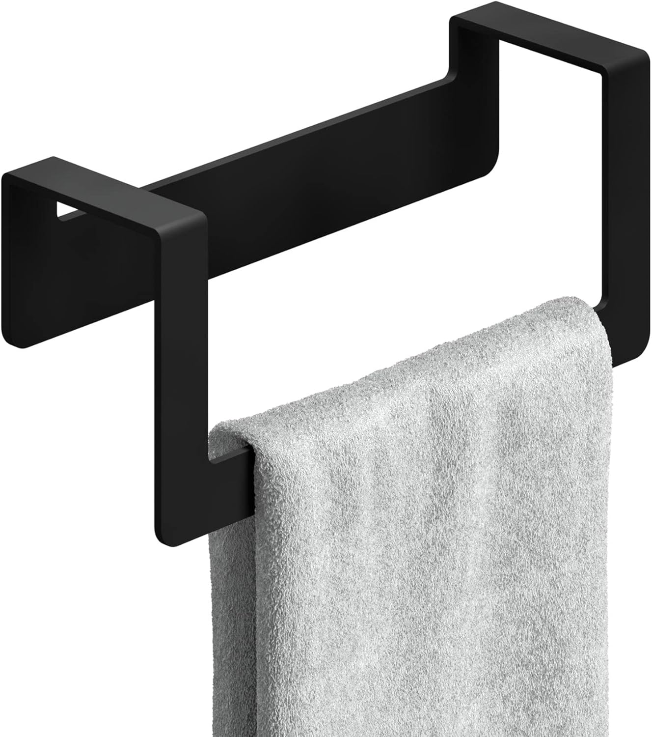 Selbstklebender Handtuchhalter, Schwarz 22 cm