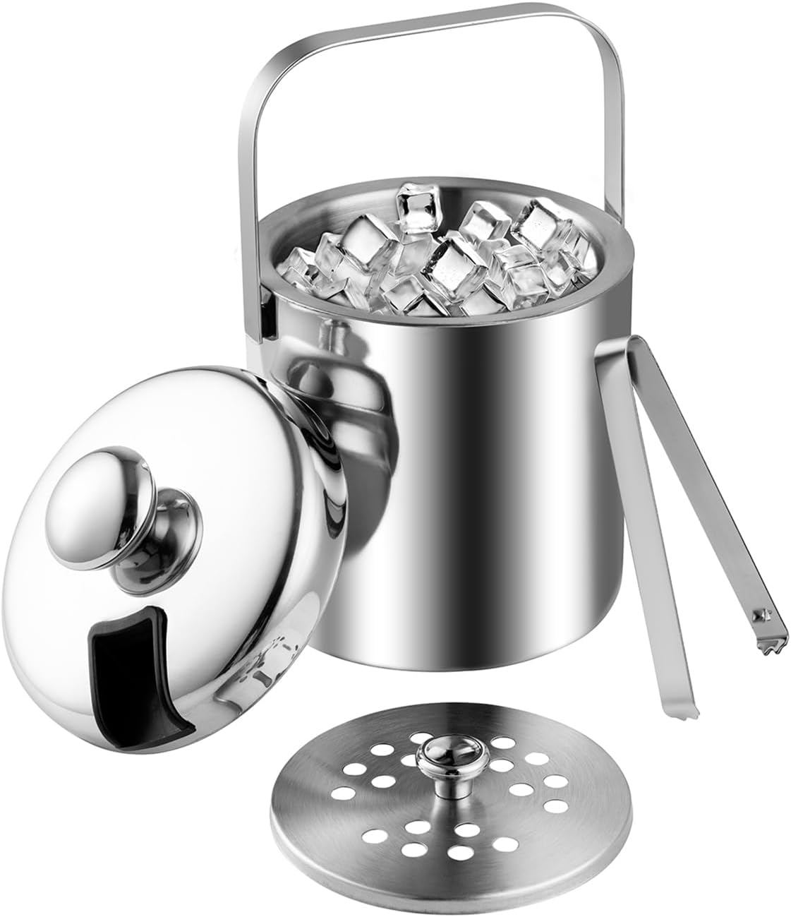 Eiseimer mit Zange und Sieb, 2.2L