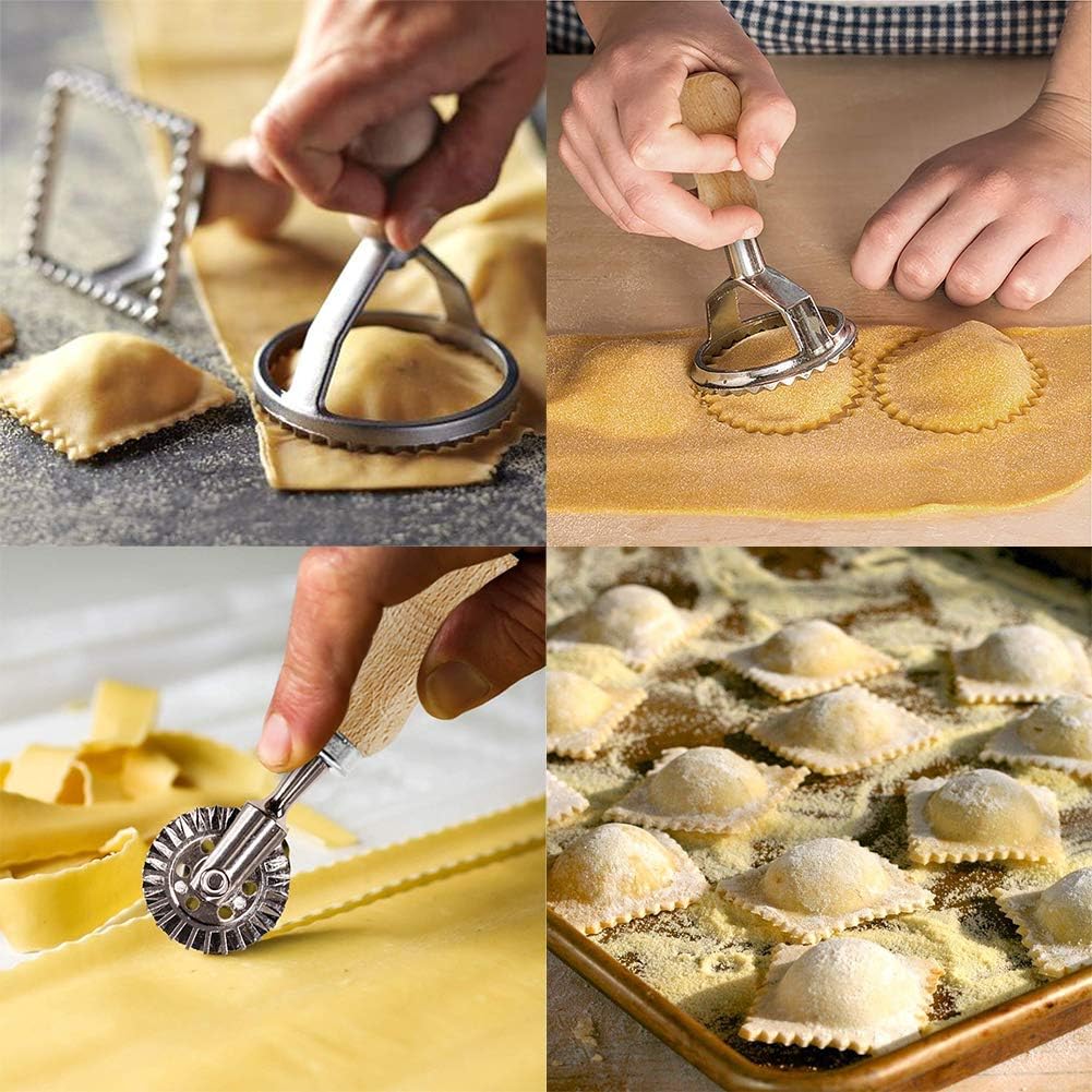 Ravioli-Ausstecher-Set mit Teigrädchen, 4er Set,teigrädchen