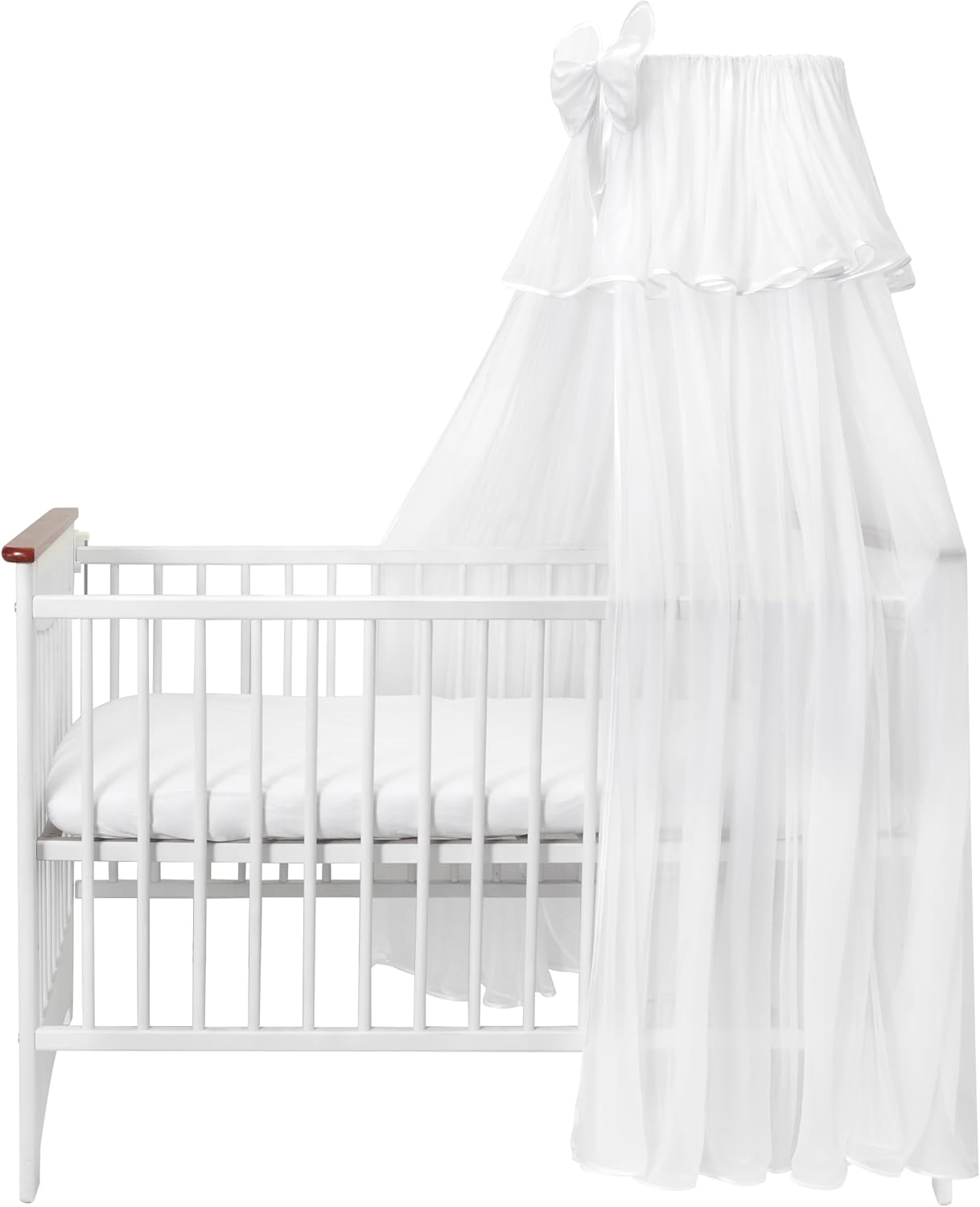 Baldachin für Babybett, mit Schleifen, Weiß durchsichtig 2