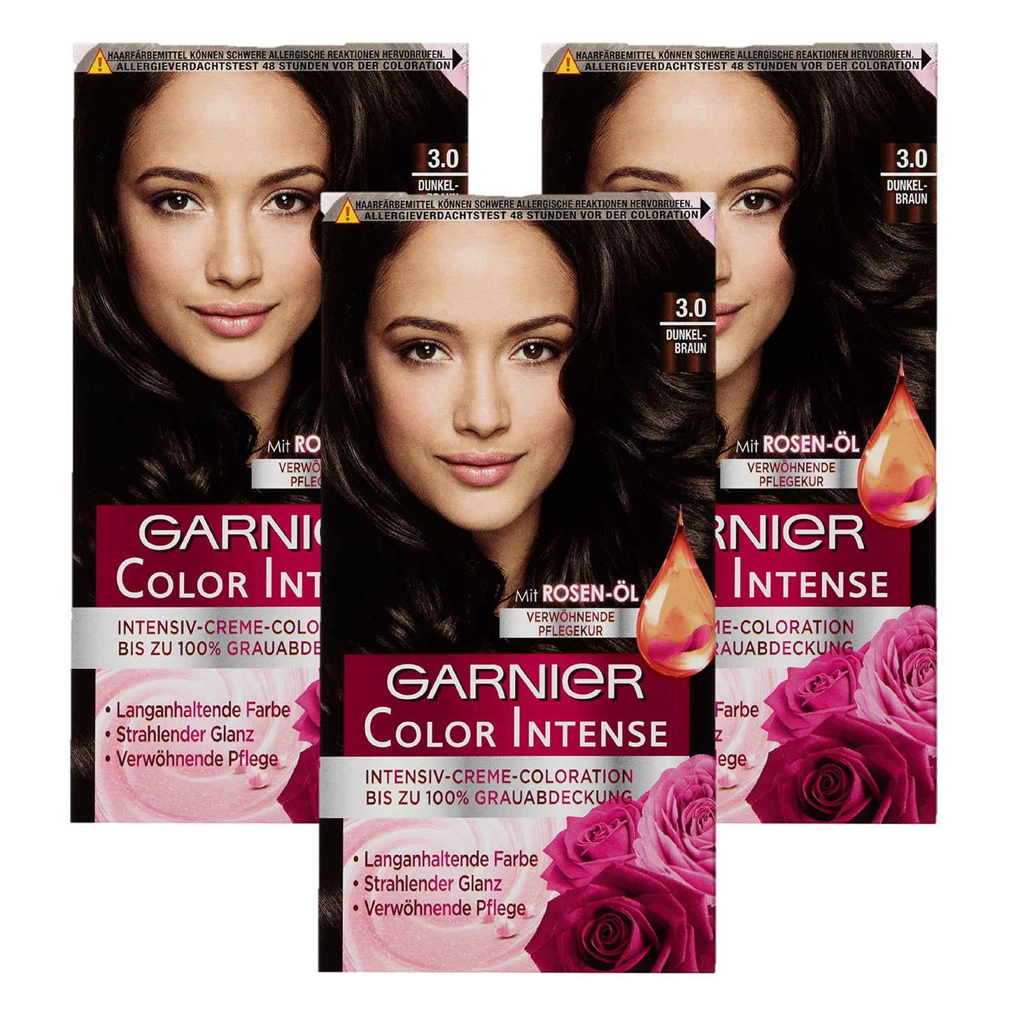Color Intense Creme-Coloration mit Grauabdeckung, 3 Stück, Dunkelbraun