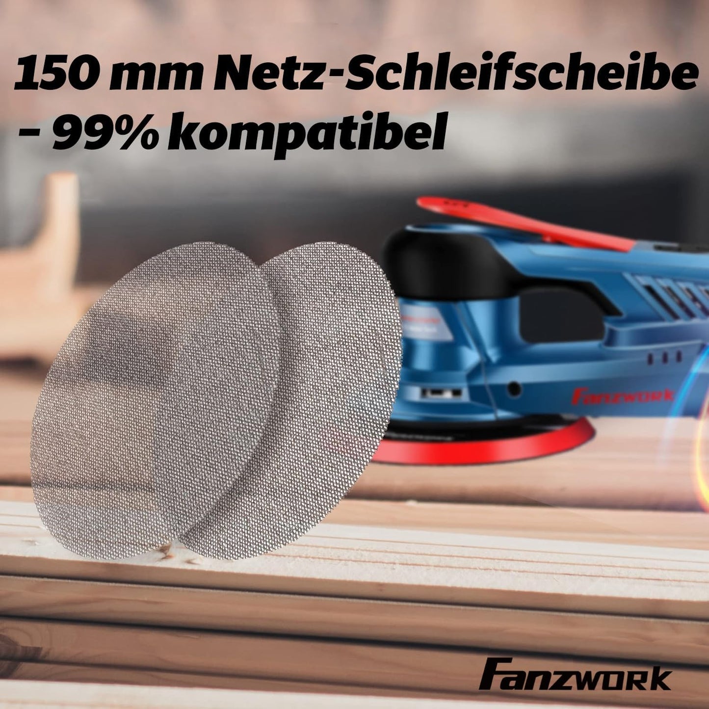 Netz-Schleifgitter Set für Exzenterschleifer (30 Stück), P80 Netz-Schleifgitter