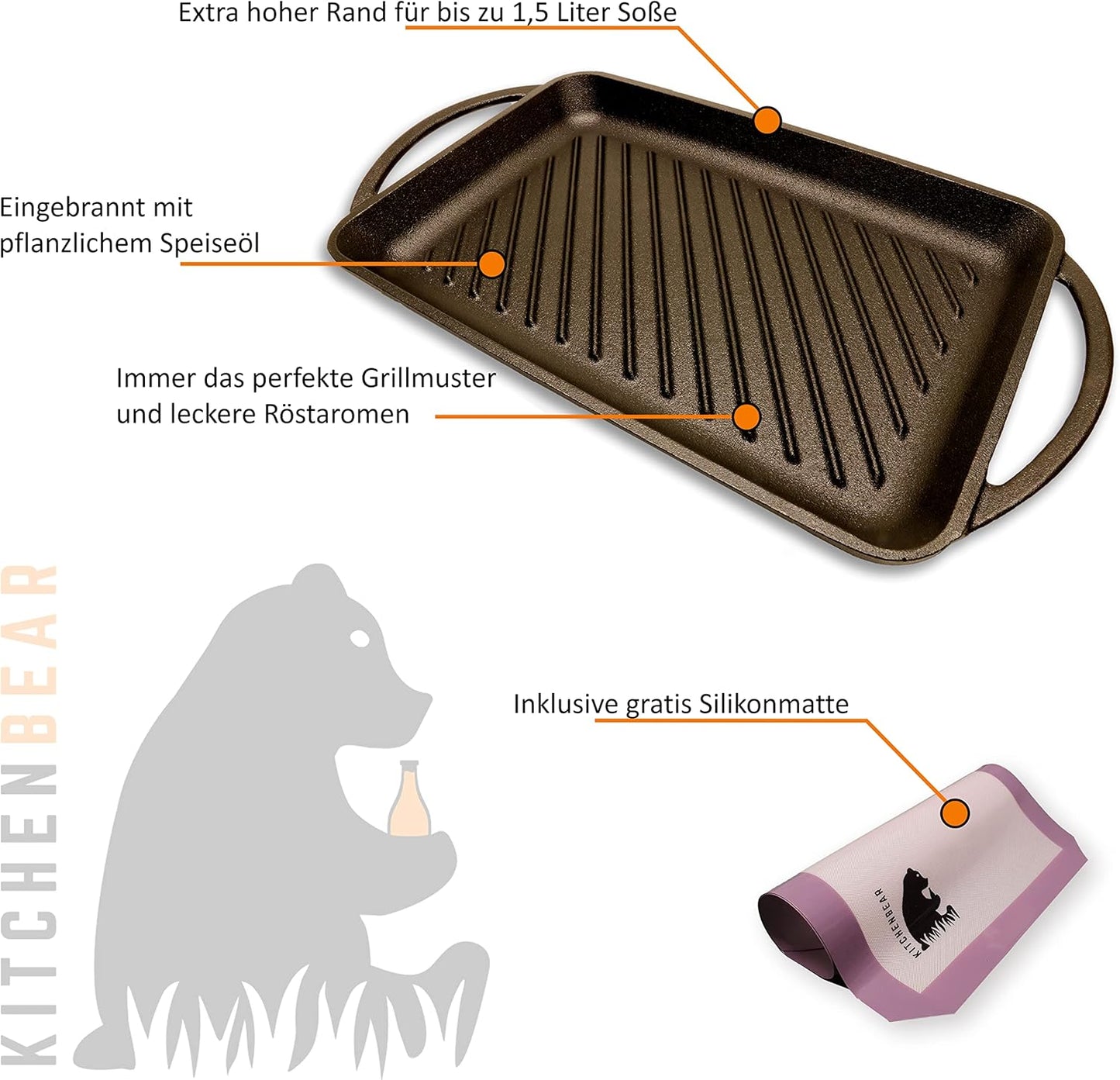 Grillplatte aus Gusseisen, Primus