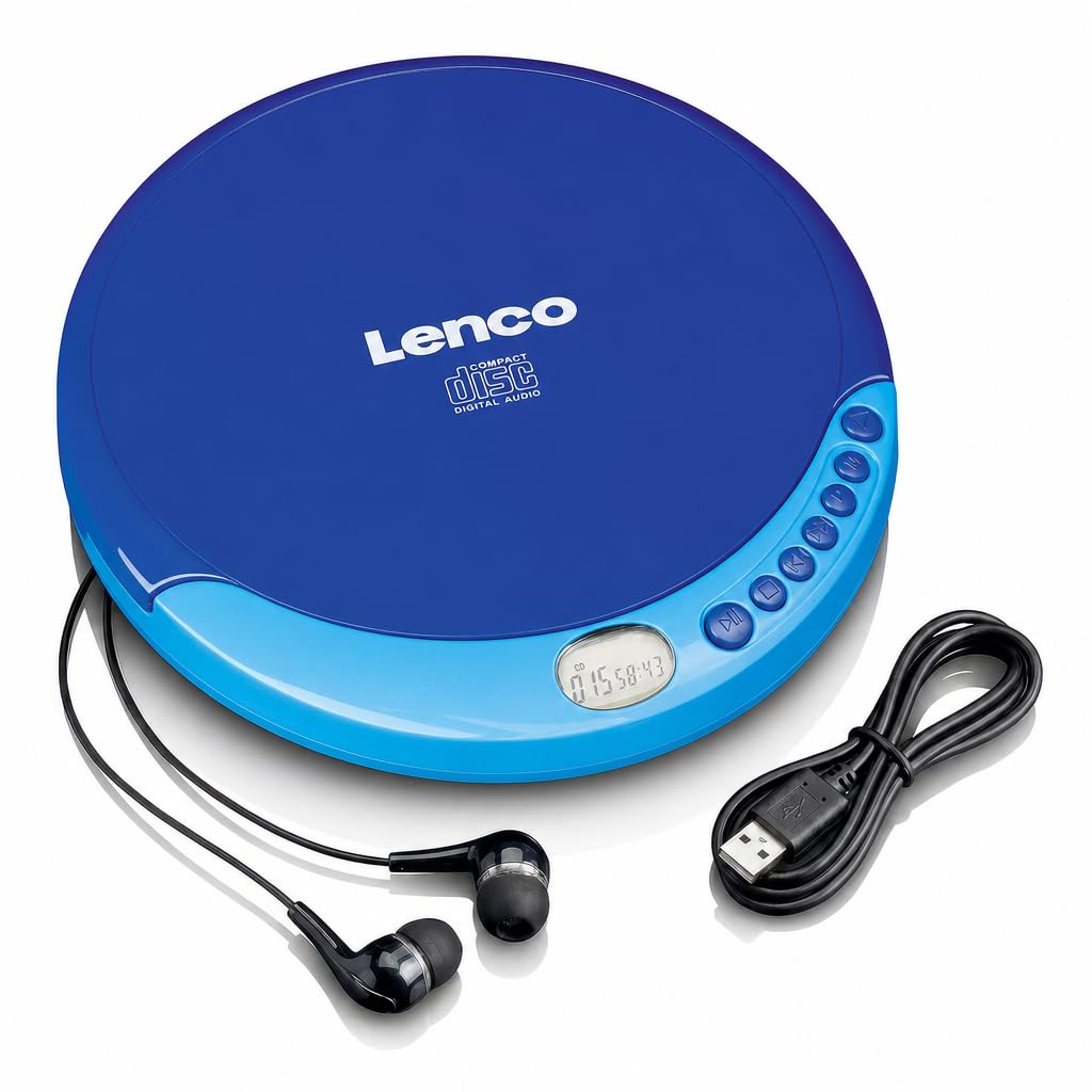 Tragbarer CD-Player mit Akkuladefunktion, CD-011, Blau