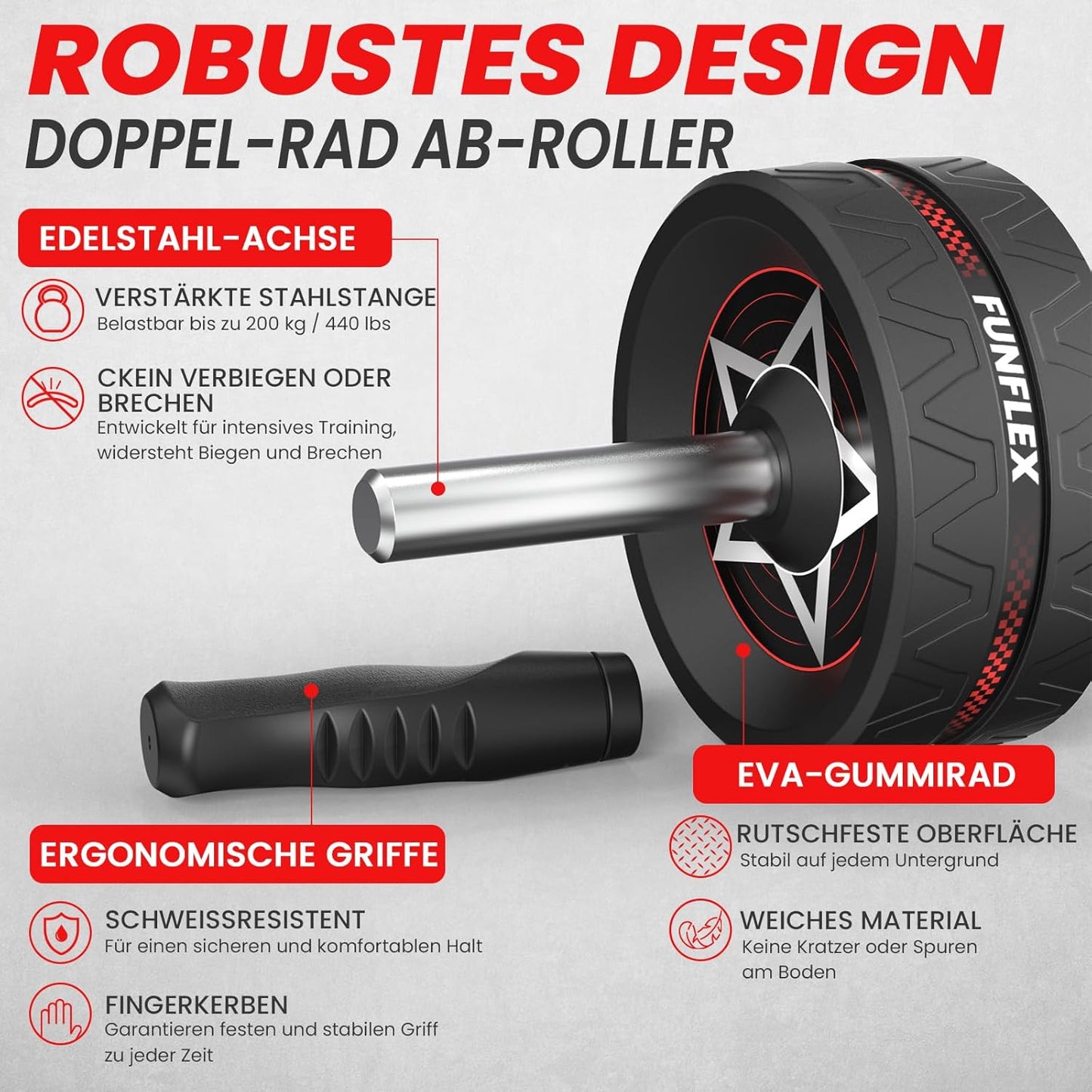 7-in-1 Bauchmuskeltrainer Set, 1 Schwarz 7-in-1