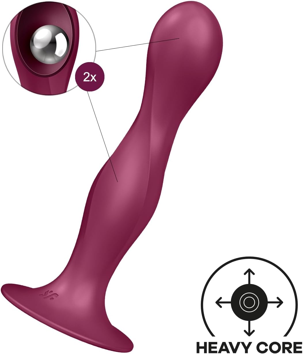 Double Ball-R Silikon-Dildo für doppelte Stimulation, Beere