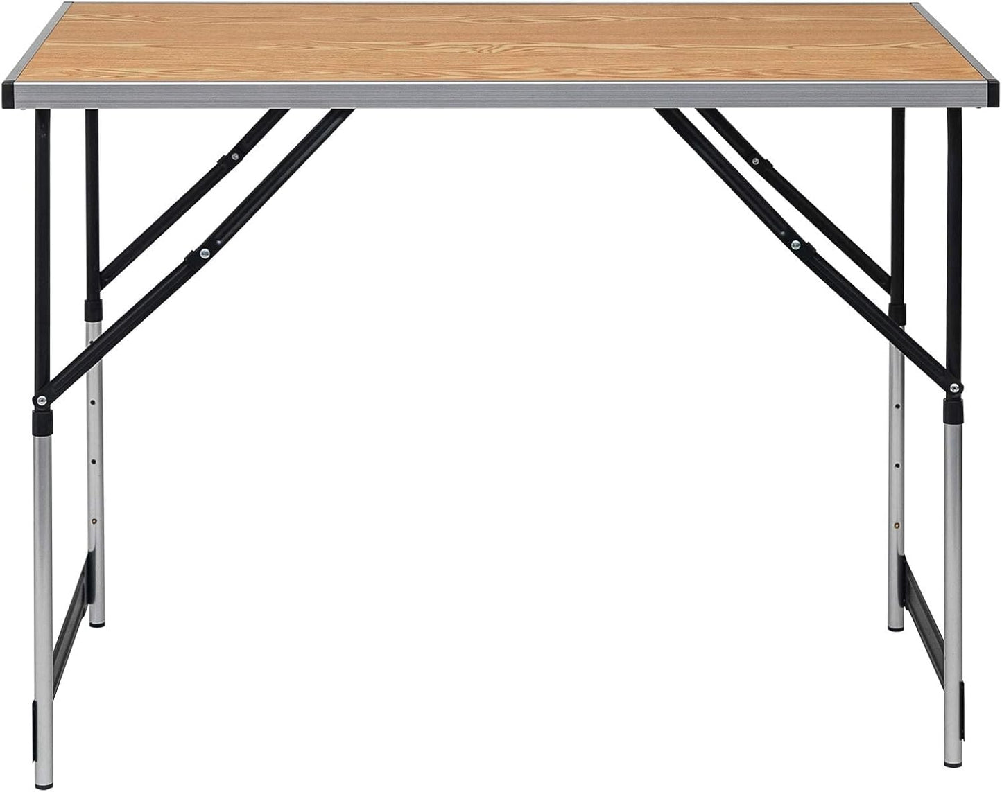 Höhenverstellbarer Alu-Campingtisch, 100x60 cm, 100 x 60 cm Eiche