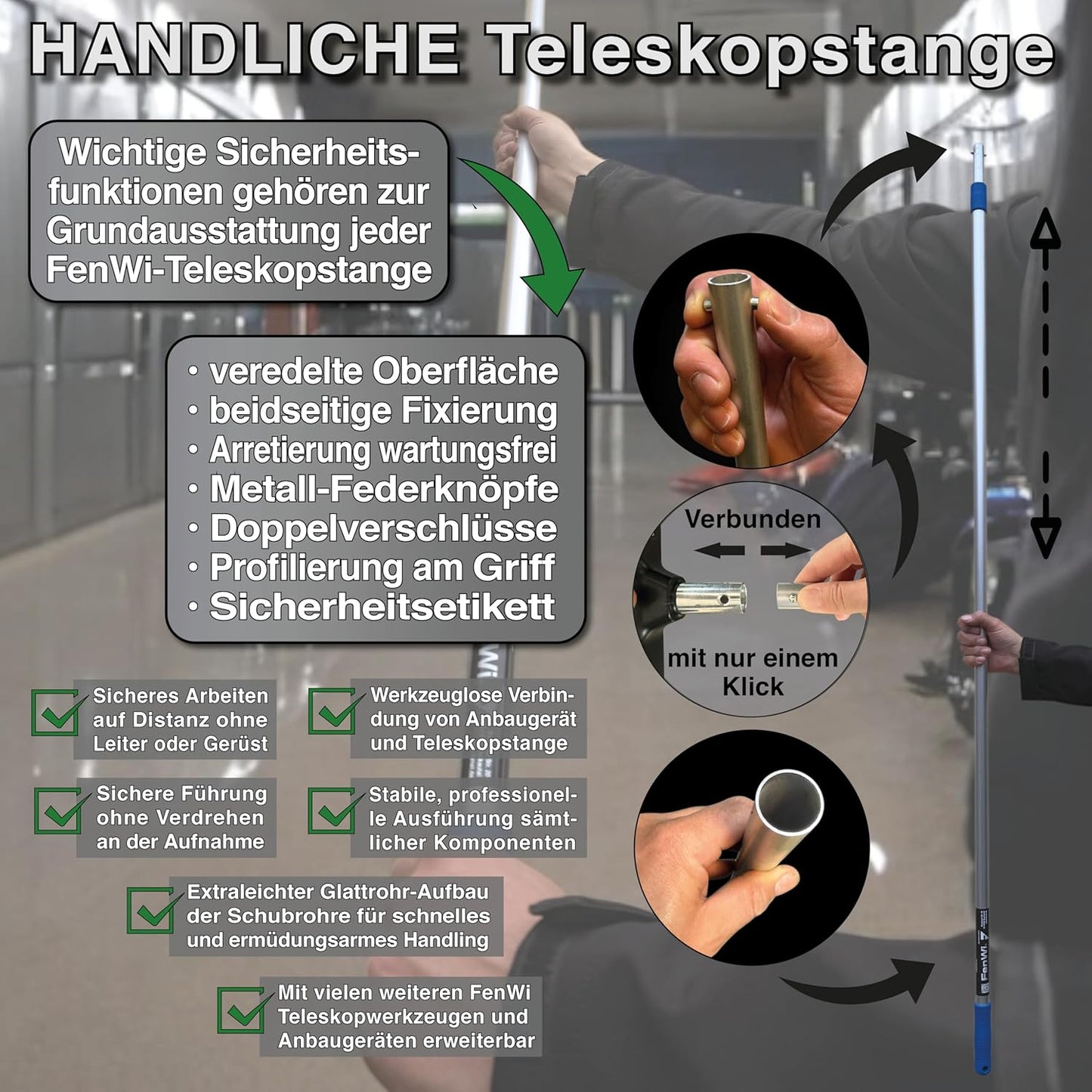 Teleskop Fensterputzer Set