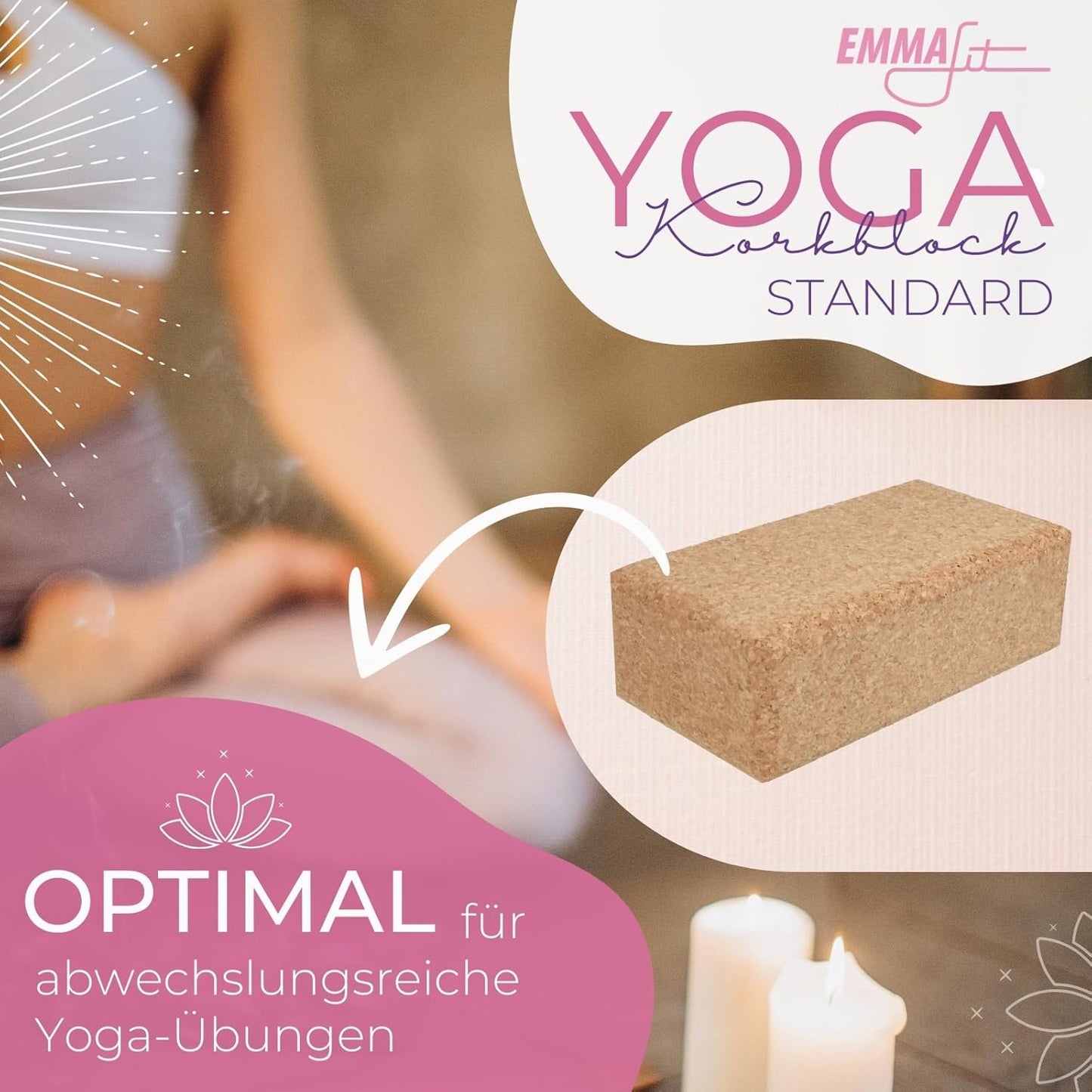 Yoga Block Klassik, Standard - 22,7 x 12,0 x 7,5 cm Einzelpack