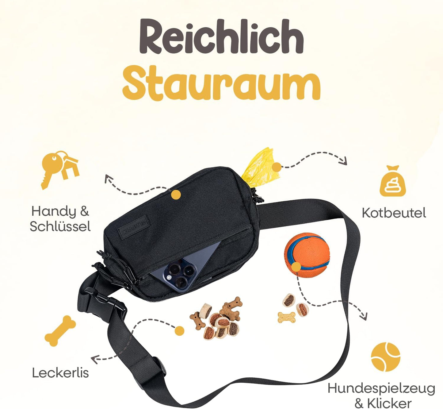 Leckerli Tasche mit Kotbeutelspender