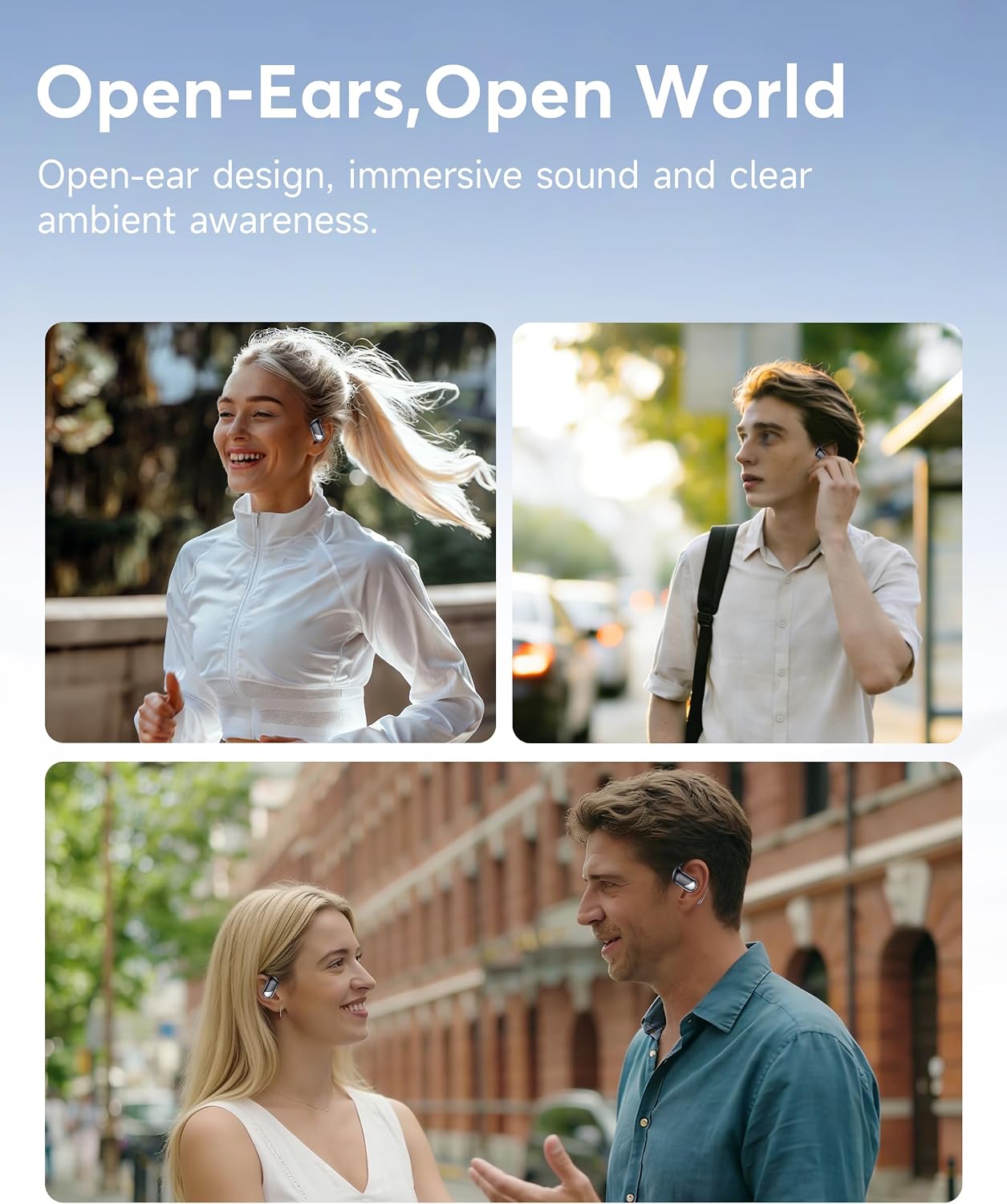 Open Ear Sport-Kopfhörer, Schwarz