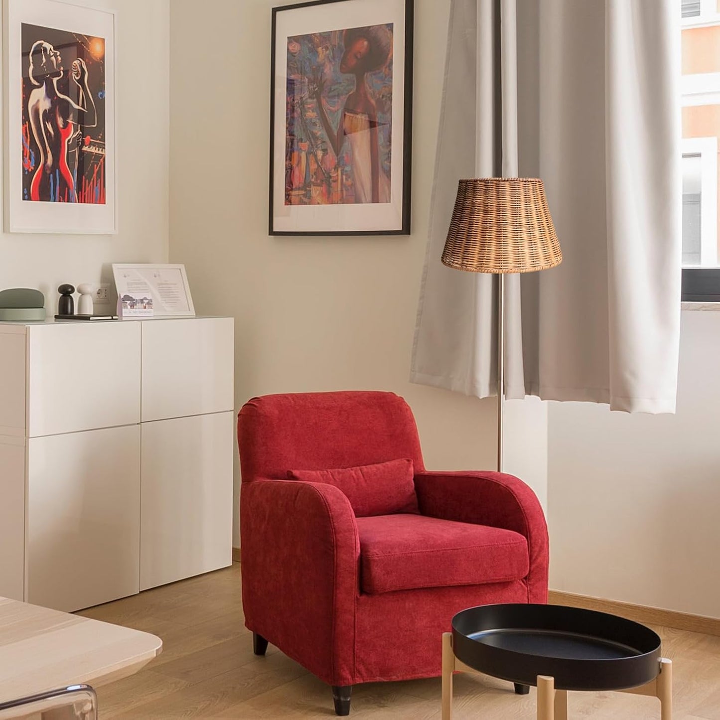 Rattan Lampenschirm, Boho-Stil, Tiefer Kaffee 1