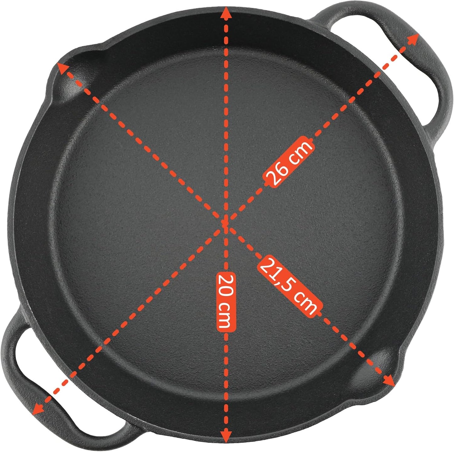 Gusseisen-Grillpfanne mit Ausgiesser, Ø 20 cm
