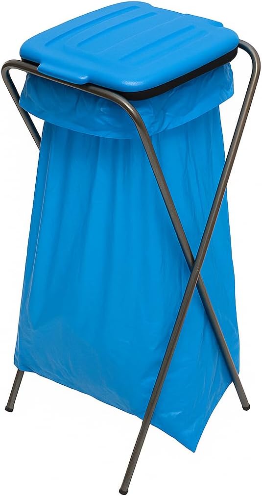 Müllsackständer mit Klappe und Beutelhalter, Blau