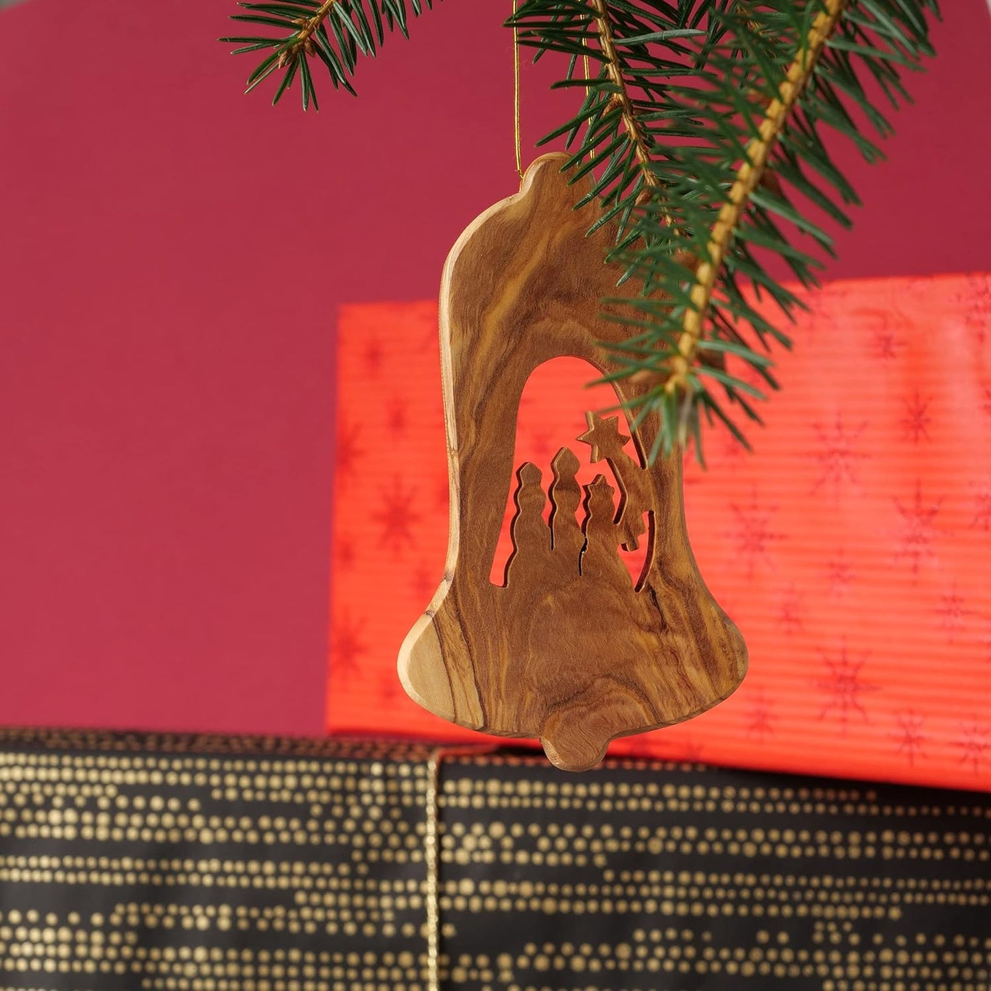 3-teiliges Weihnachtsbaumschmuck-Set, Glocke Ohne Rinde