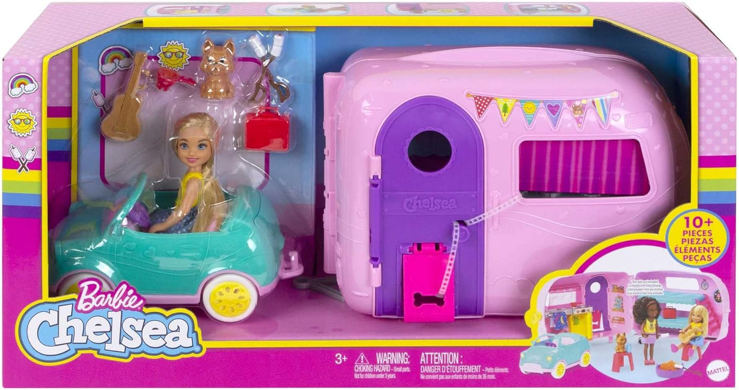 Chelsea Puppe mit Auto und Camper-Set, Barbie - Chelsea Puppe und Ihr Wohnwagen