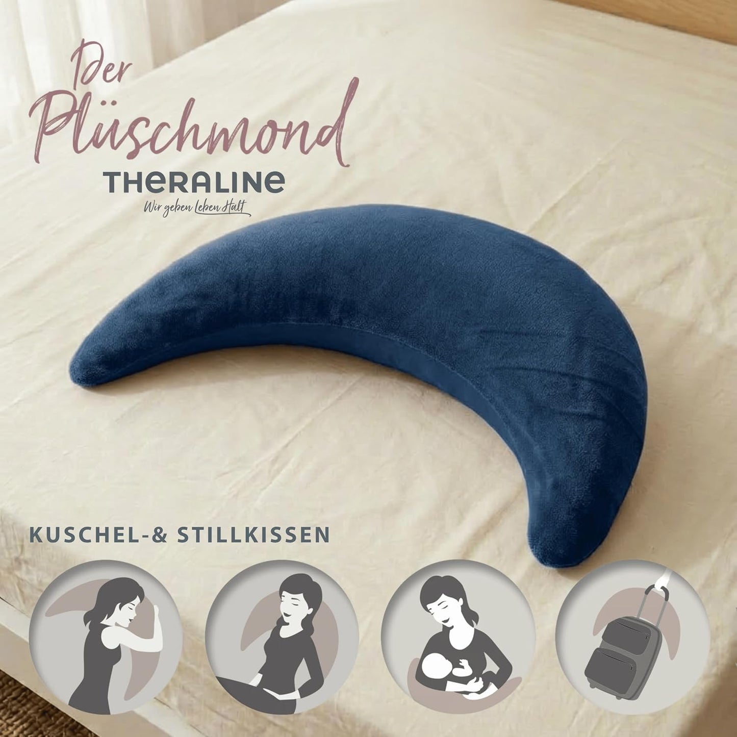 Ergonomisches Still- und Nackenkissen, Dunkelblau