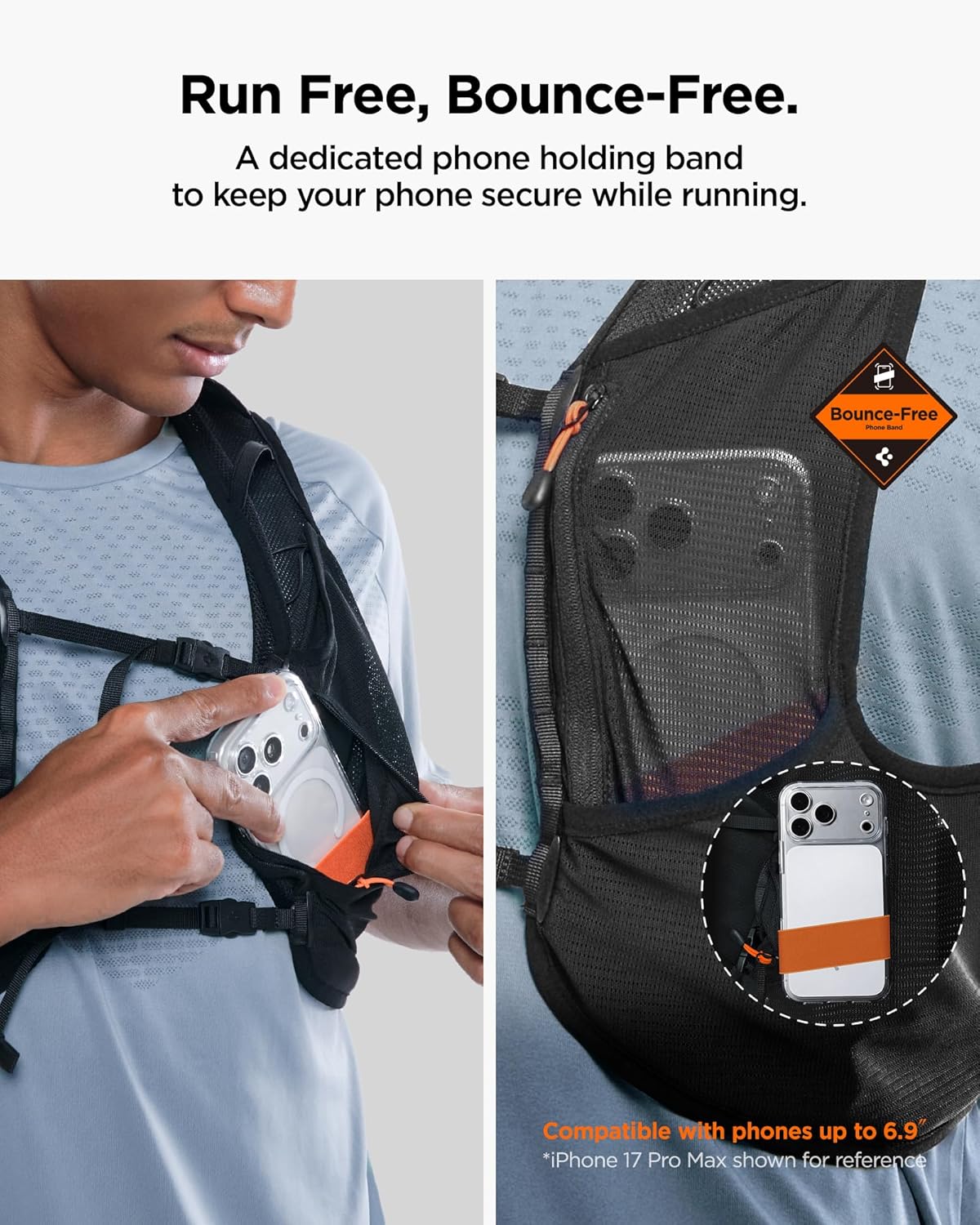 Laufweste mit Trinkflasche und Handyhalter, Mit Trinkflasche l L/XL (90-110 cm Brustumfang)