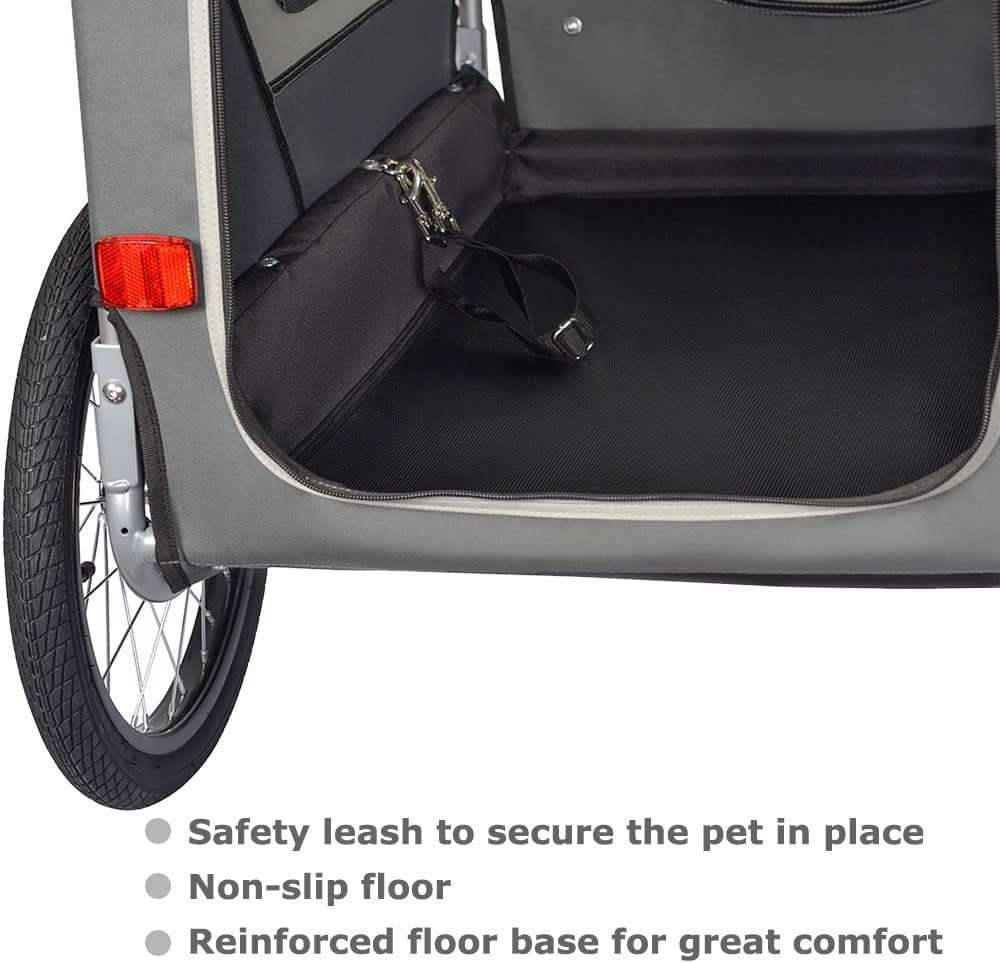 2-in-1 Fahrradanhänger & Hundebuggy, Grau