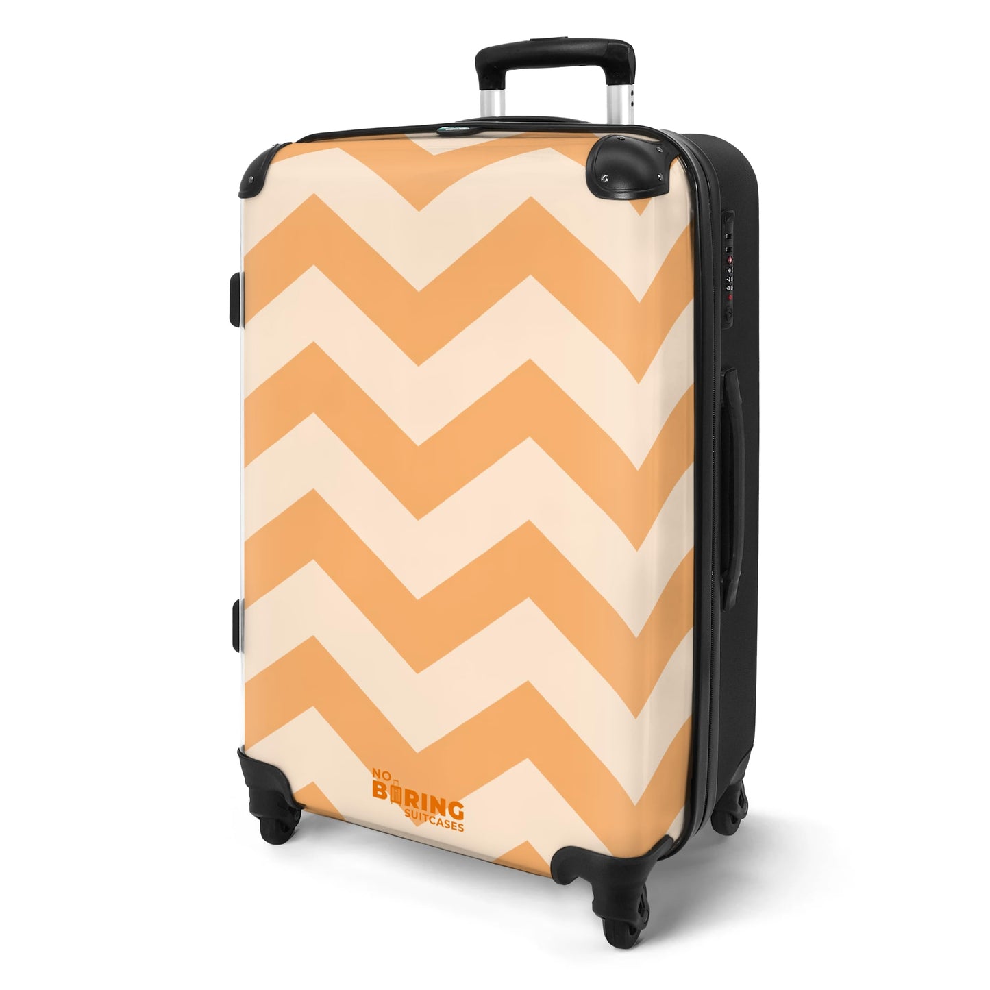 Hartschalen-Trolley mit 4 Rollen (Mittel), Zickzack - Orange M