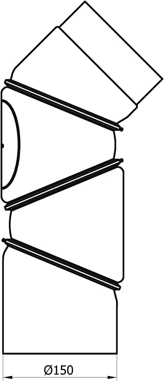 Rauchrohrbogen mit Reinigungsöffnung, 150 Schwarz