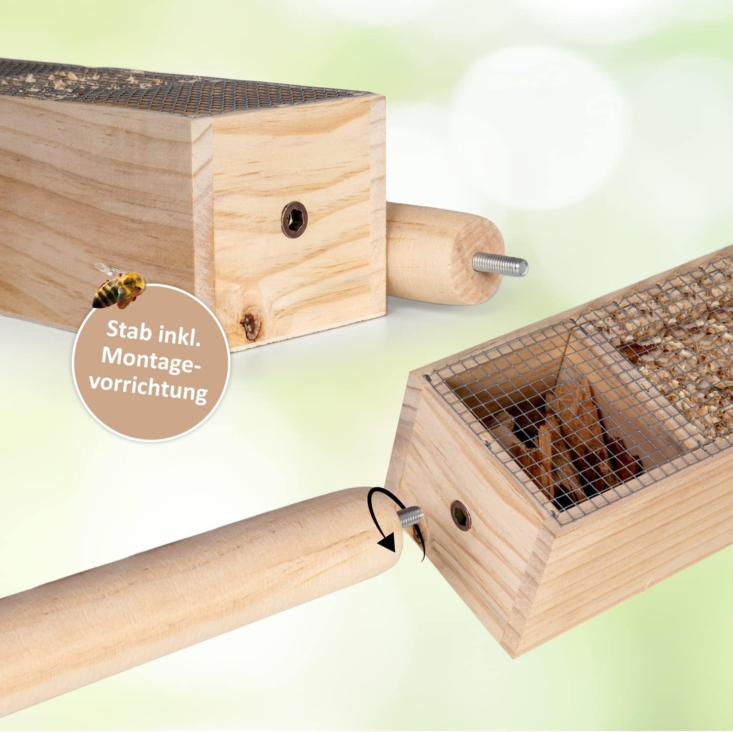 Insektenhotel XXL stehend mit Erdspiess (151 cm)