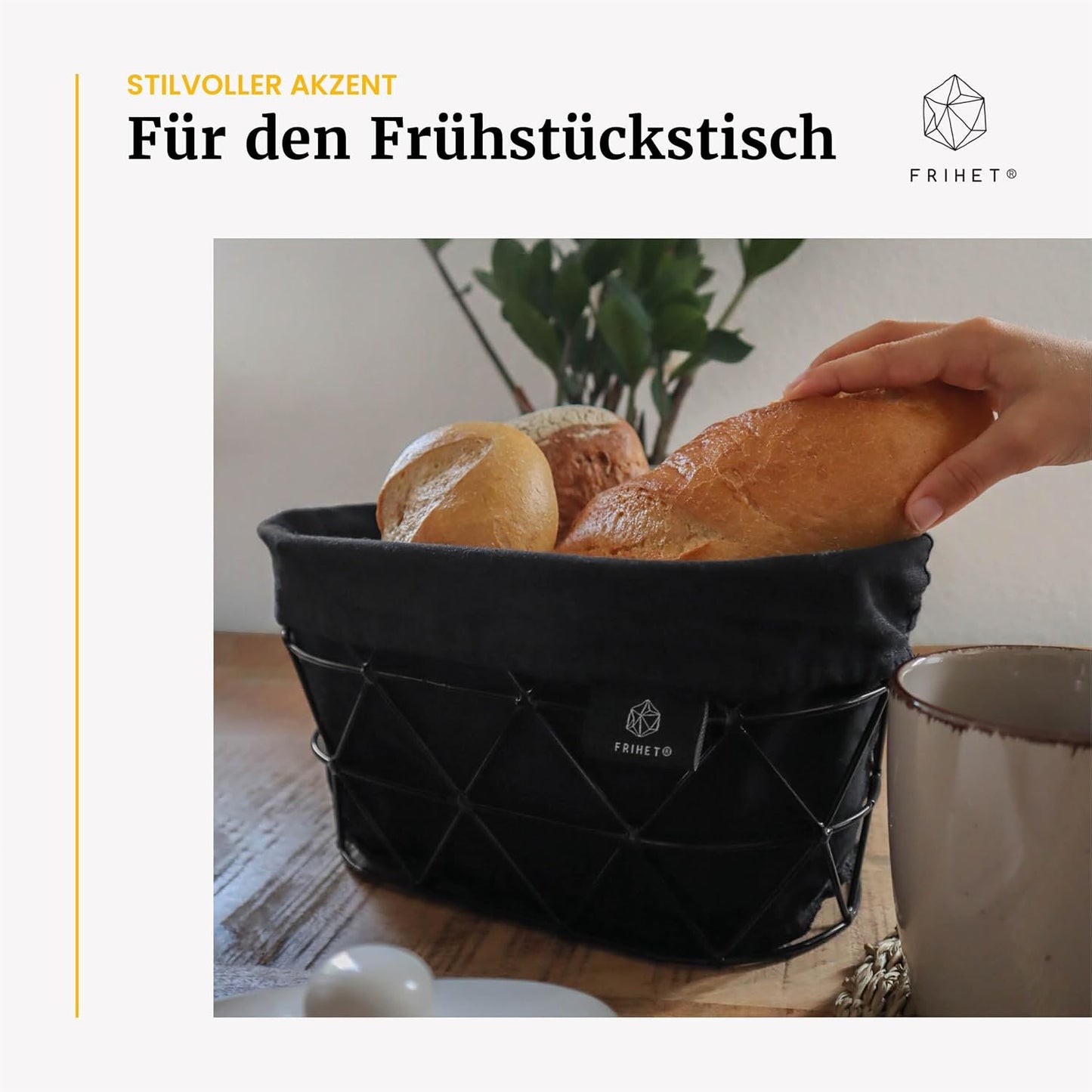 Brotschale und Obstschale, Raute schwarz