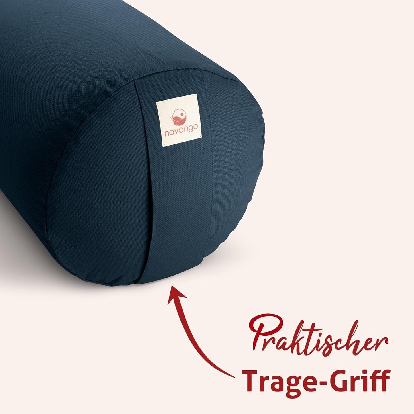 Yoga Bolster mit Dinkelspelzfüllung, Marineblau