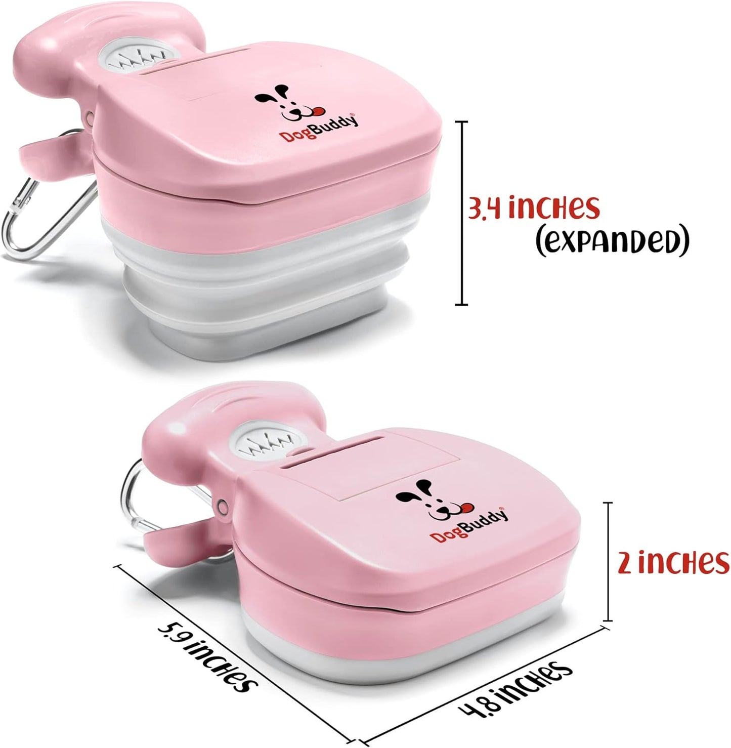 Tragbarer Hundekot-Scooper mit Beutelspender, Medium rose