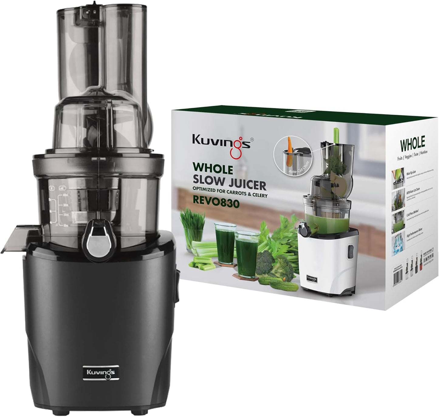 Slow Juicer REVO830, Mattschwarz