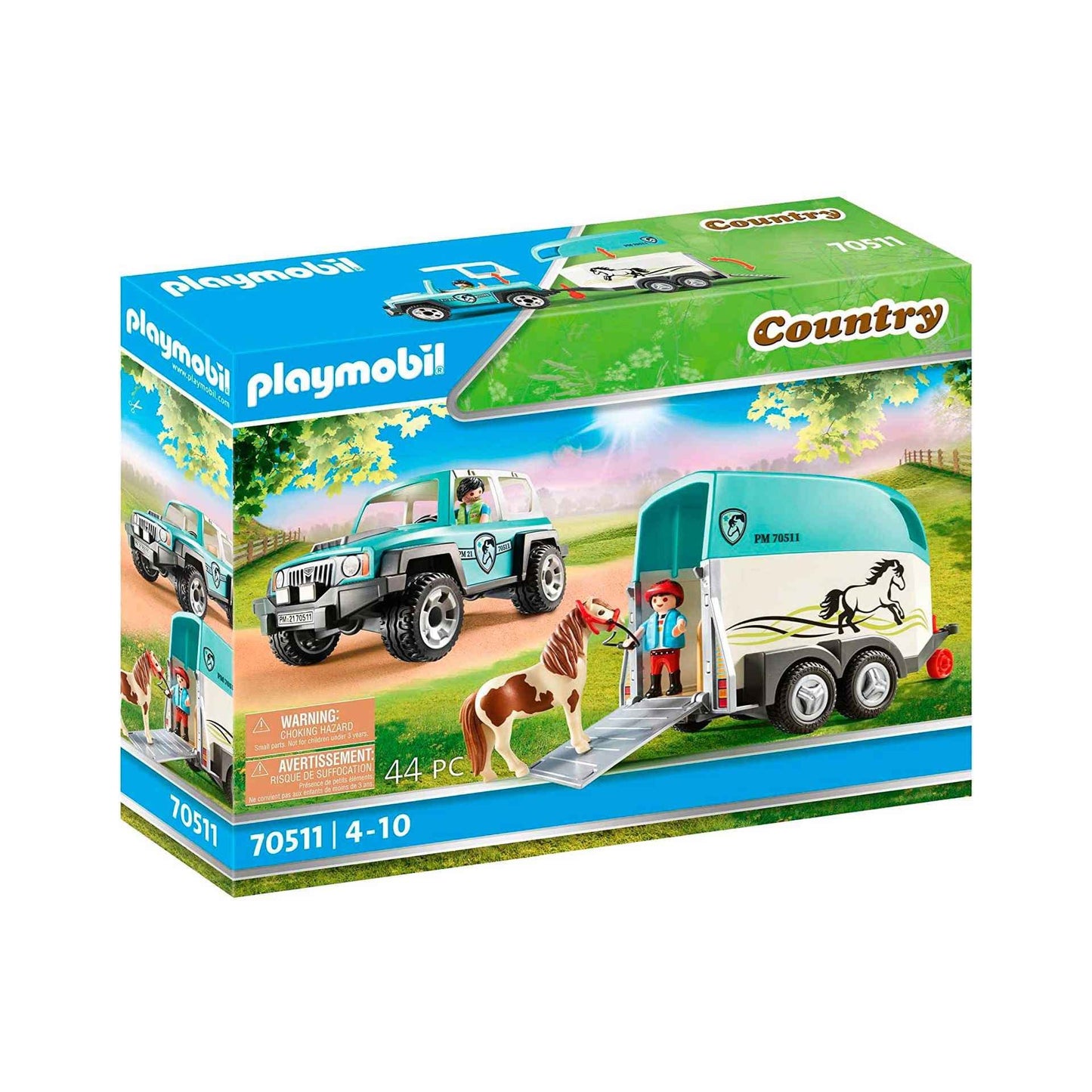 70511 Country PKW mit Ponyanhänger, Konstruktionsspielzeug