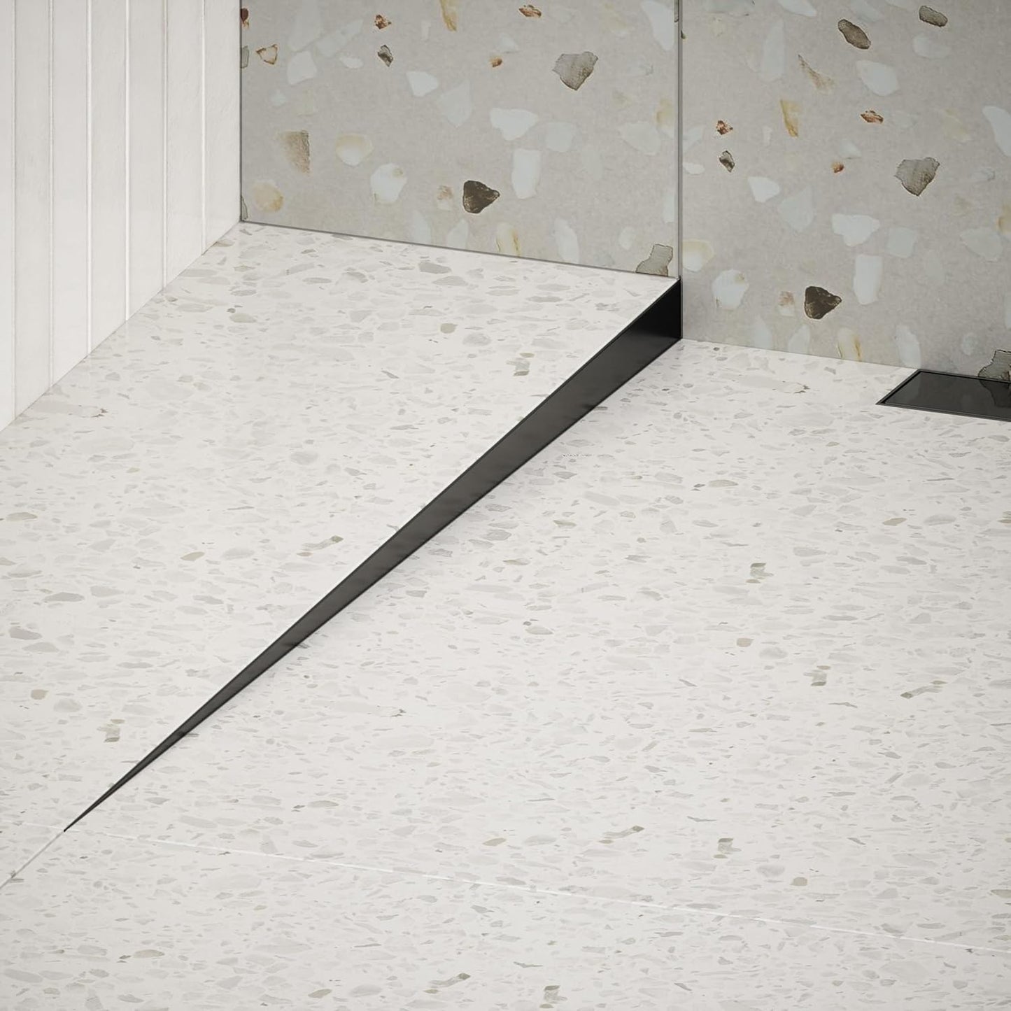 Gefälleprofil für begehbare Dusche, 120cm x 8/10 mm (Fliese/Kante) Links
