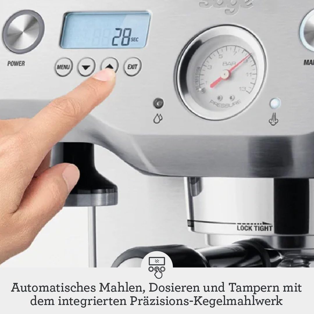 Dual Boiler Kaffeemaschine mit Milchaufschäumer, Schwarzer Trüffel