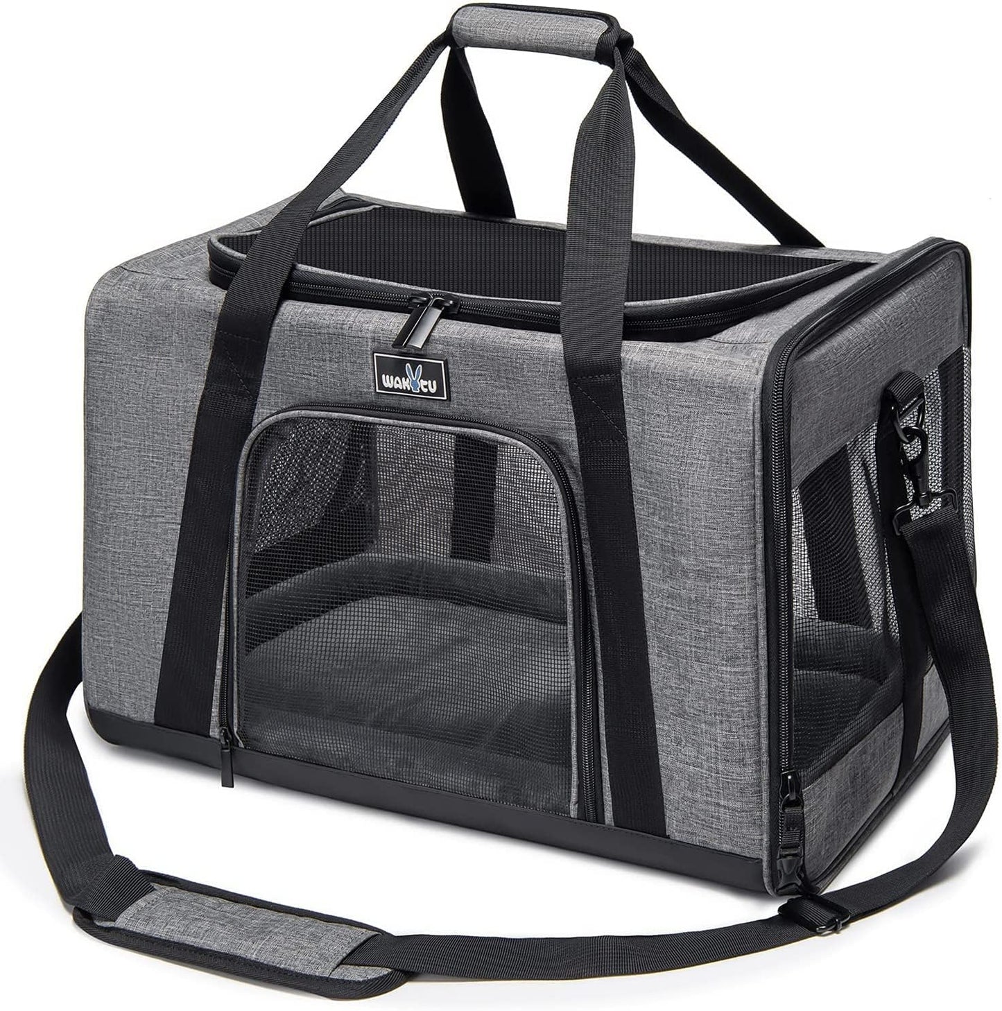 Faltbare Transporttasche für Haustiere (49 x 33 x 33 cm), L 49 x B 33 x H 33 cm, 1.0 Grau