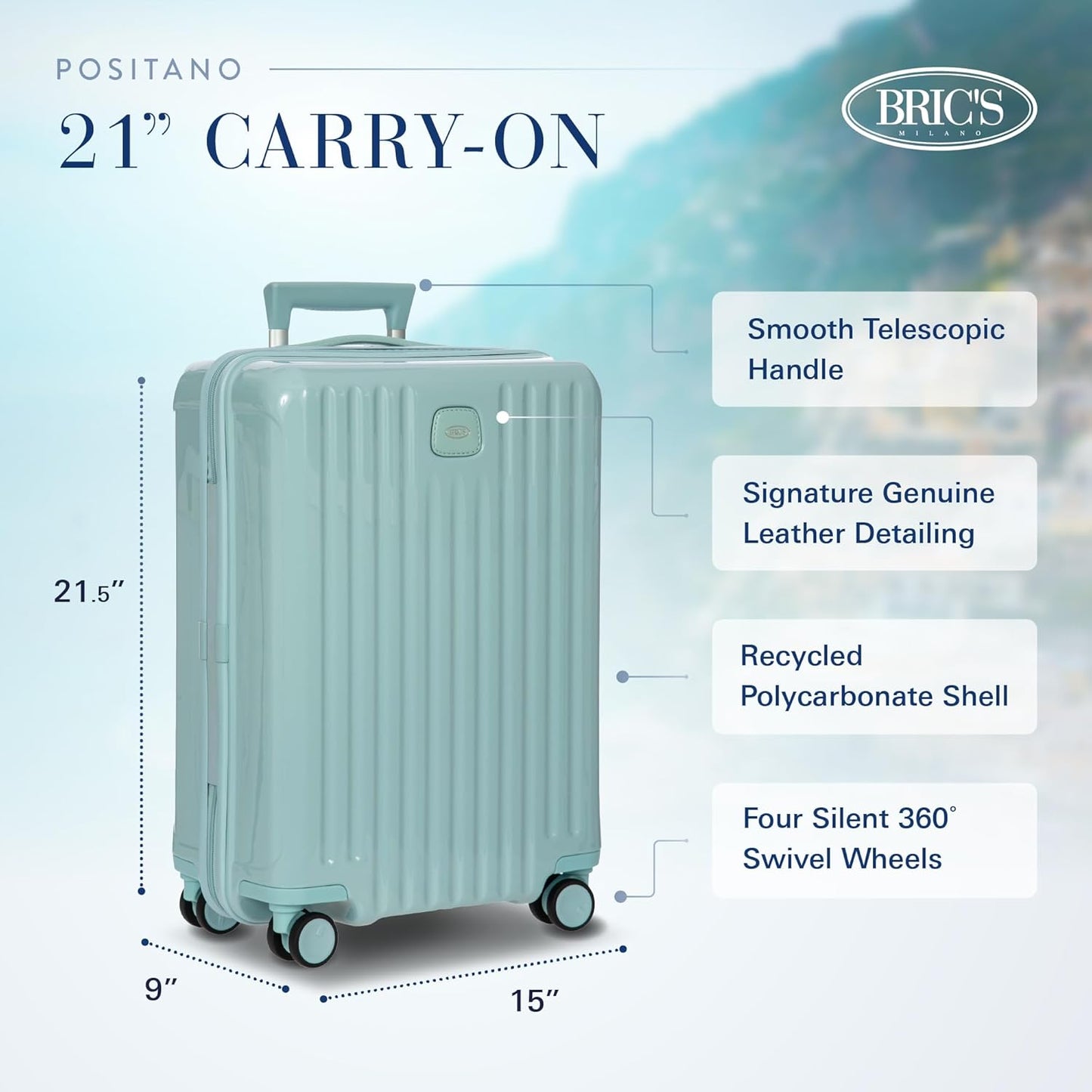 Positano Trolley, 21 Inch Light Blue